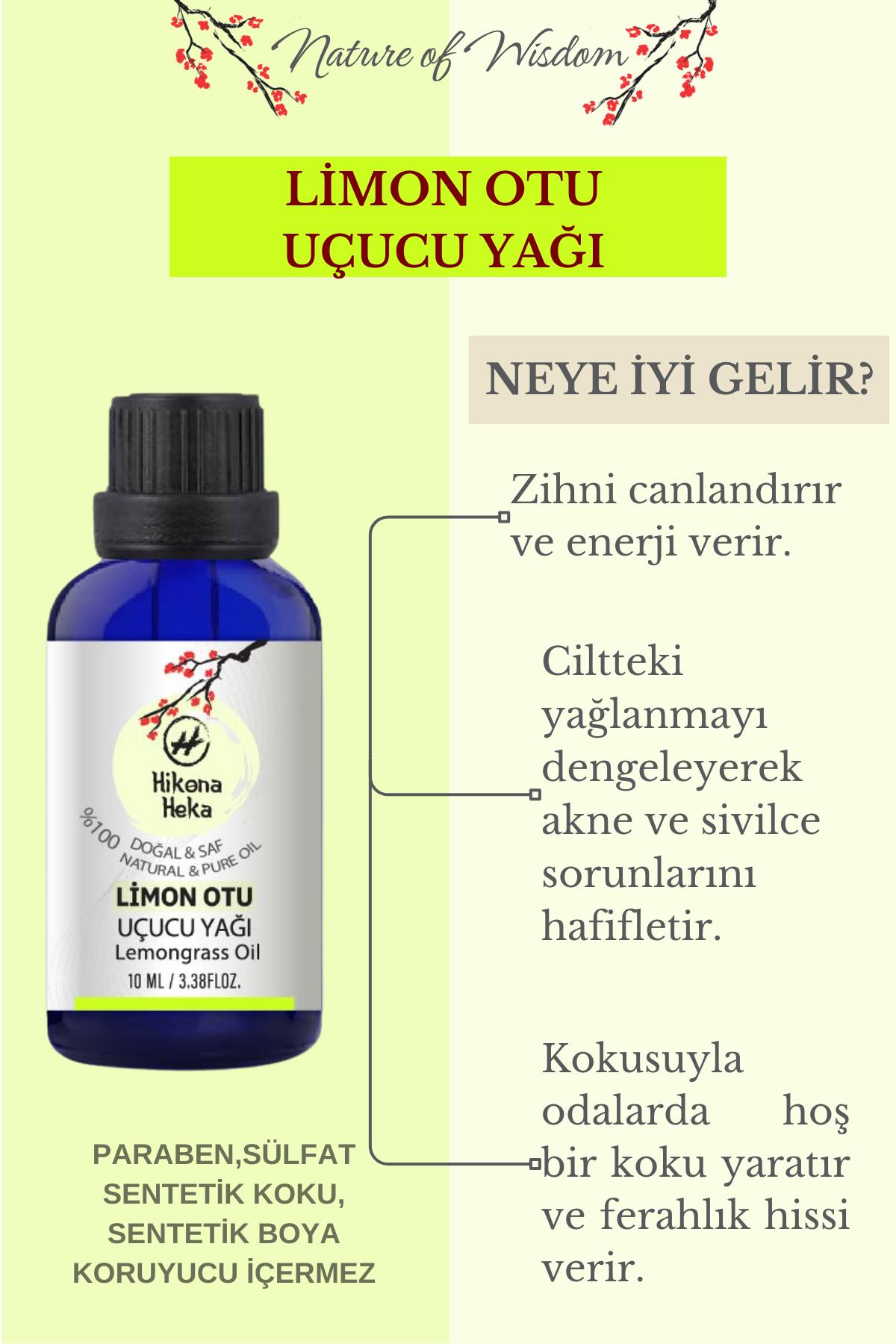 %100 Doğal Limon Otu Uçucu Yağı (Lemongrass Oil) Sertifikalı -10 ml