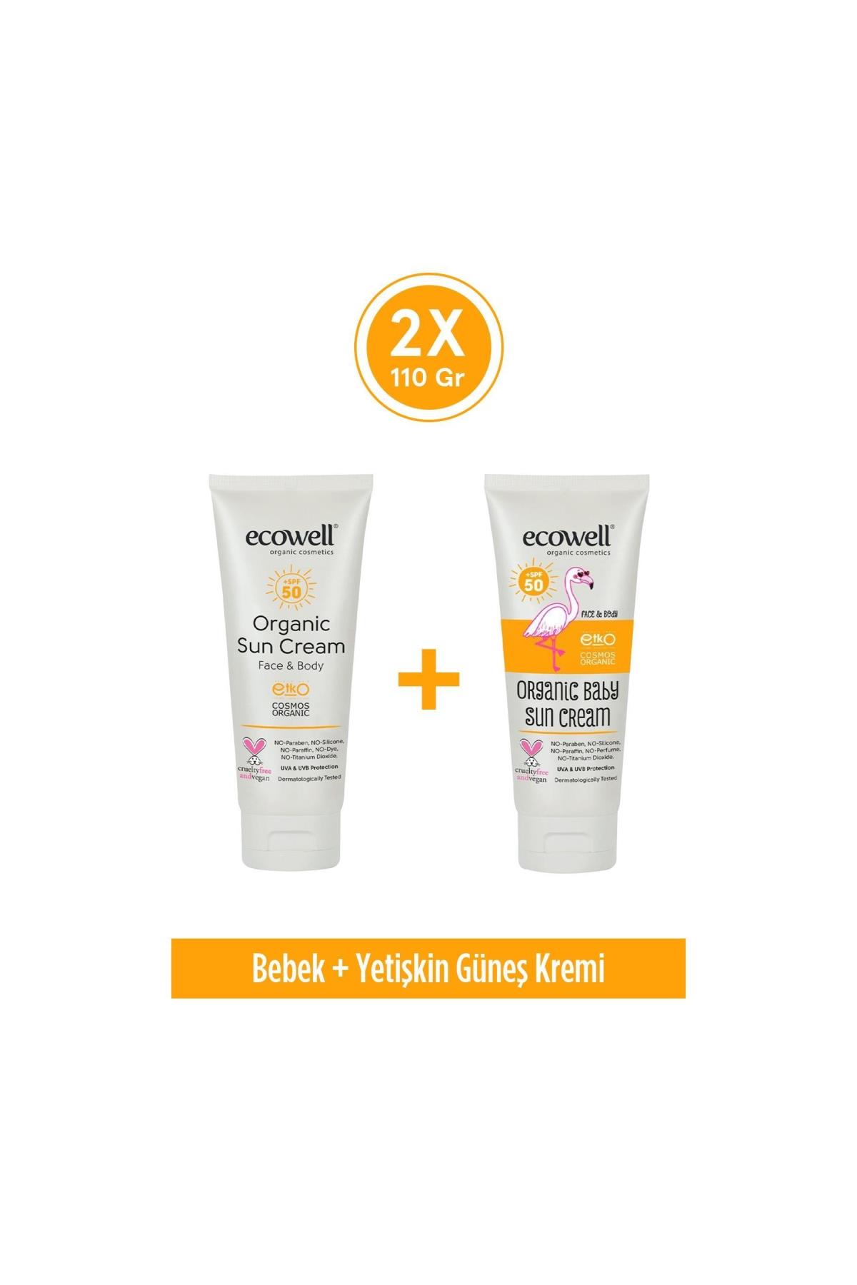 2'li Organik Güneş Kremi Seti 50 Spf (Bebek + Yetişkin)