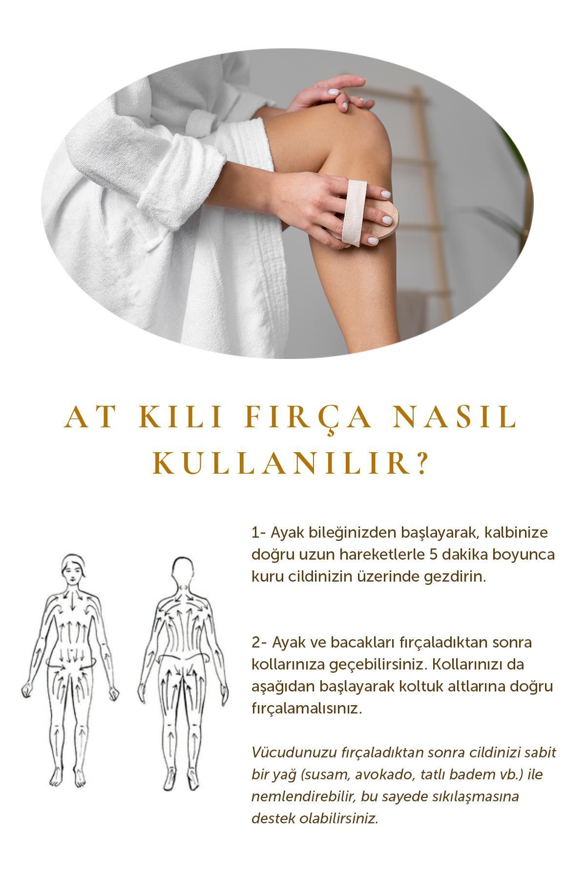 Doğal At Kılı Fırçası Yuvarlak Beyaz (Kuru Fırçalama)