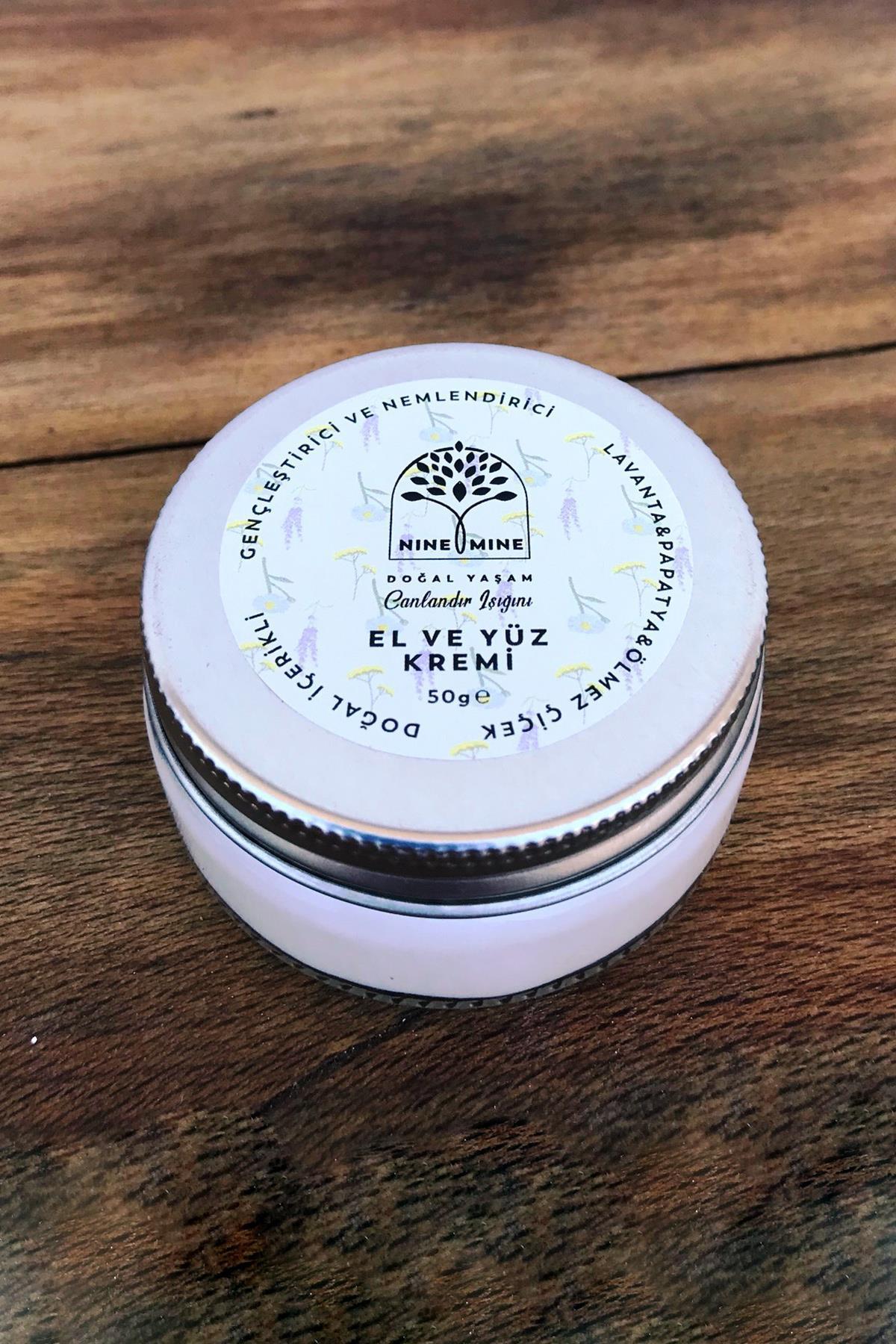 Doğal İçerikli Gençleştirici Ve Nemlendirici El Ve Yüz Kremi - 50ml