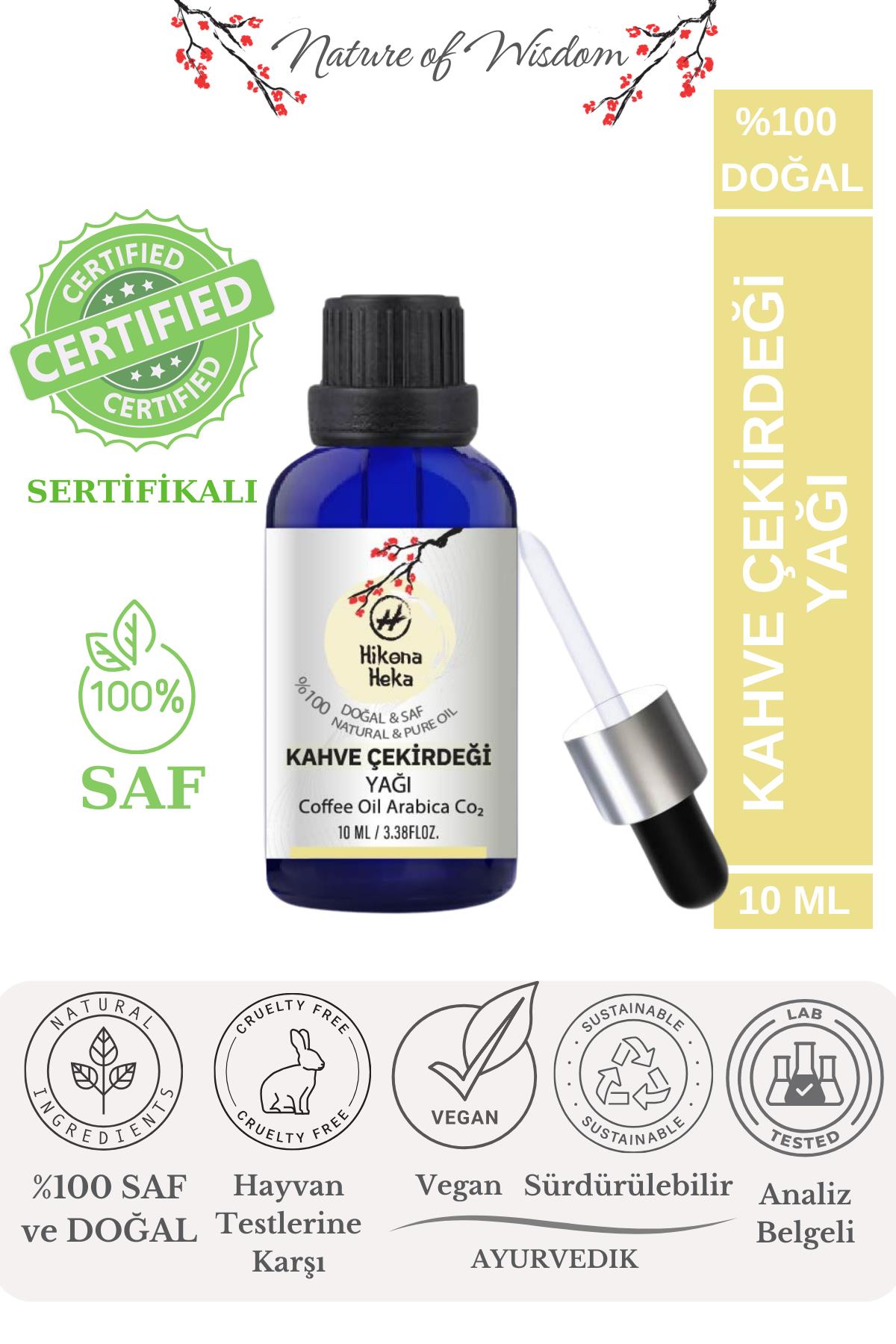 Hikona Heka %100 Doğal Coffee Oil Arabica CO2 Extract Yağı (Coffee CO2 Extract Oil) Sertifikalı -10 ml