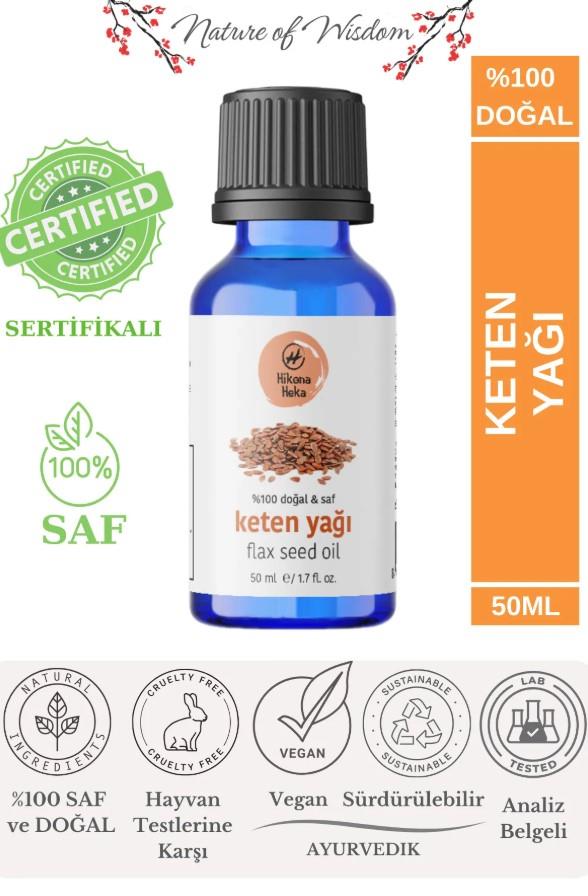 Hikona Heka Keten Yağı %100 Saf Ve Doğal Soğuk Sıkım 50 ml