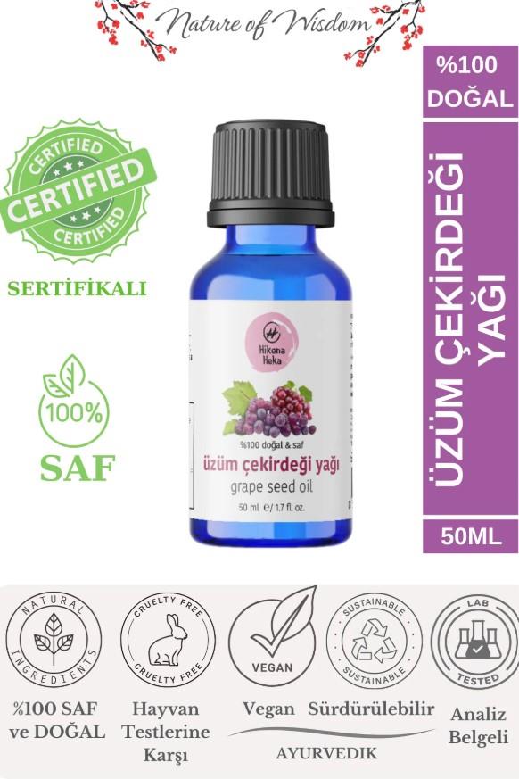 Hikona Heka Üzüm Çekirdeği Yağı %100 Saf Ve Doğal Soğuk Sıkım 50 ml