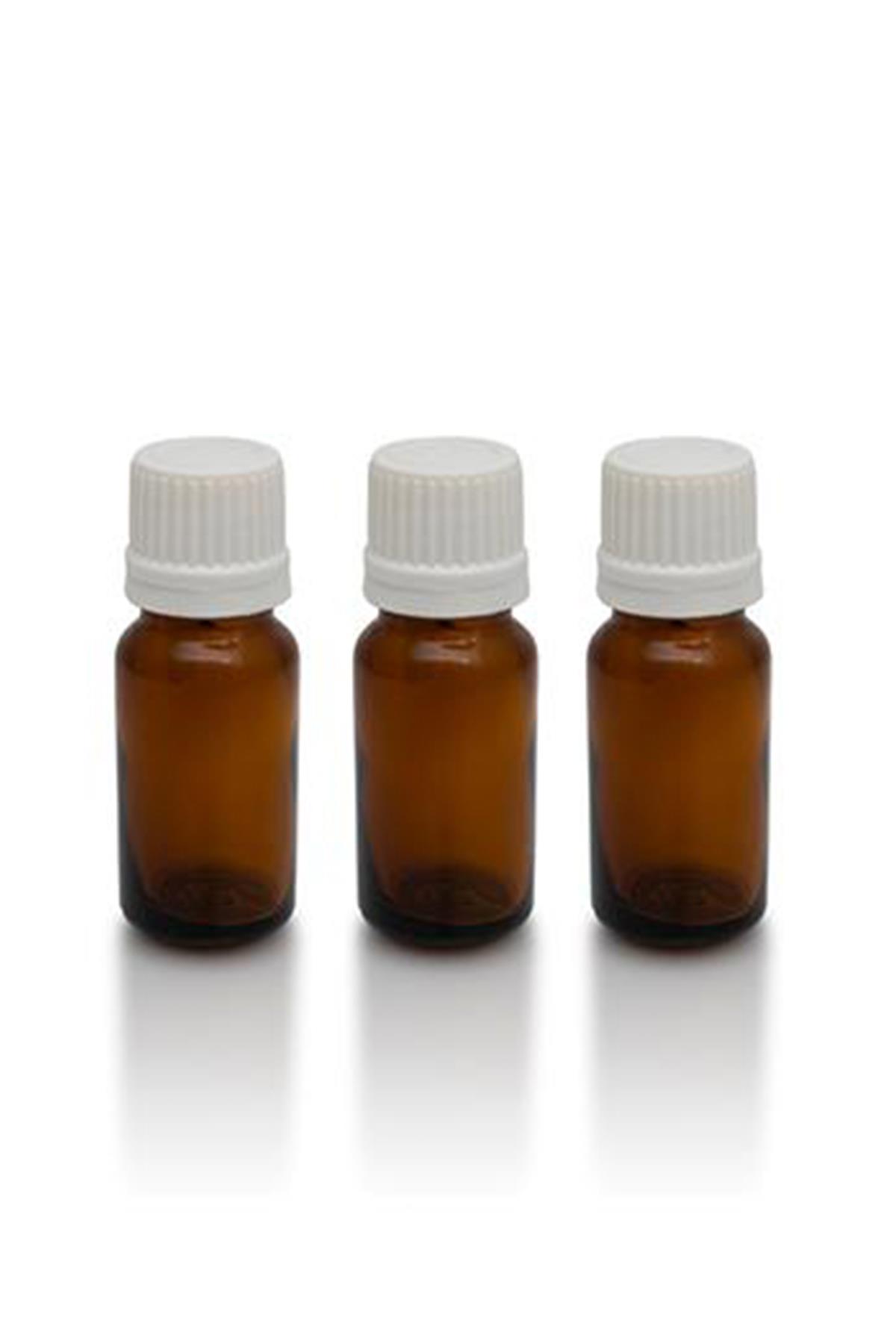 İçten Damlalıklı Cam Şişe Amber 3 Adet - 10ml