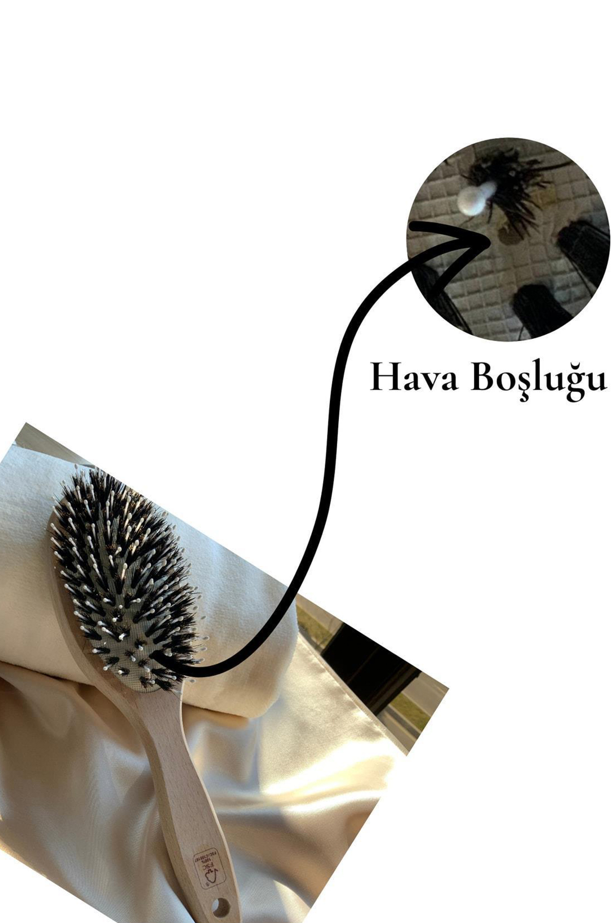 Kayın Ağacı Tarak Doğal Kıllı Saç Açma Fırçası Saç Derisi Masajı