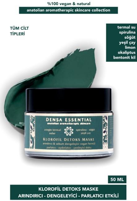 Klorofil Detoks Maske - Arındırıcı & Sebum Dengeleyici - Akne/Siyah Nokta/Komedon Karşıtı - Gözenek Sıkılaştırıcı 50 ml