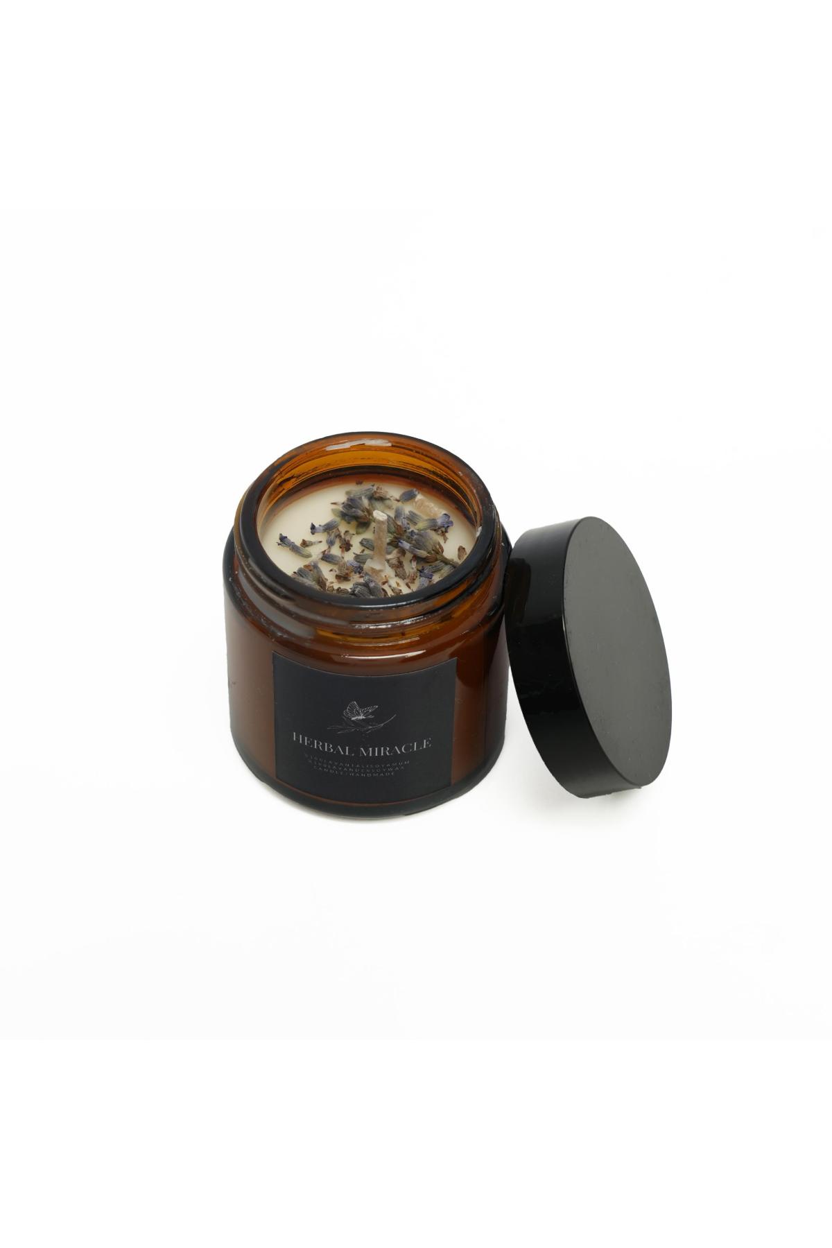 Herbal Miracle Lavantalı Soya Mum Amber Kavanoz 100 ML