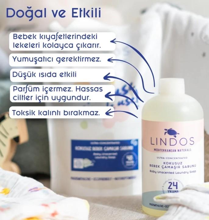 Lindos - Çamaşır Sabunu - Kokusuz - 5LT