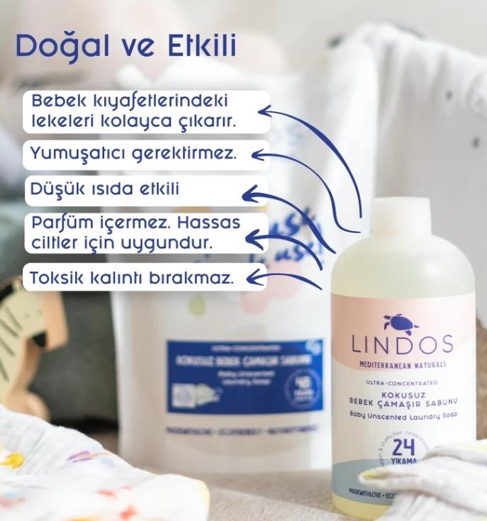 Lindos Çamaşır Sabunu - Kokusuz Bebek - 600ml