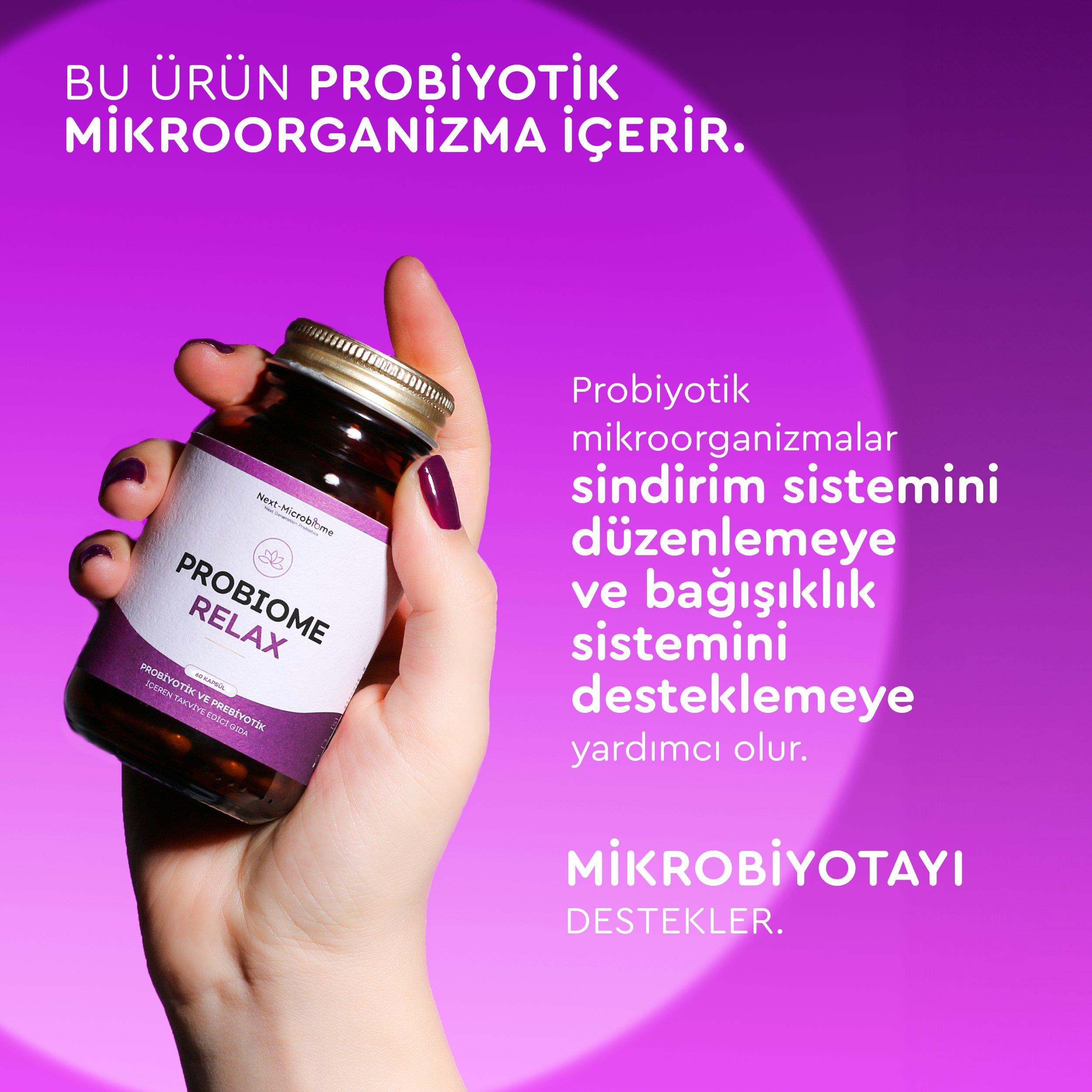 Probiome-Relax Probiyotik ve Prebiyotik İçeren Takviye Edici Gıda (60 Kapsül)