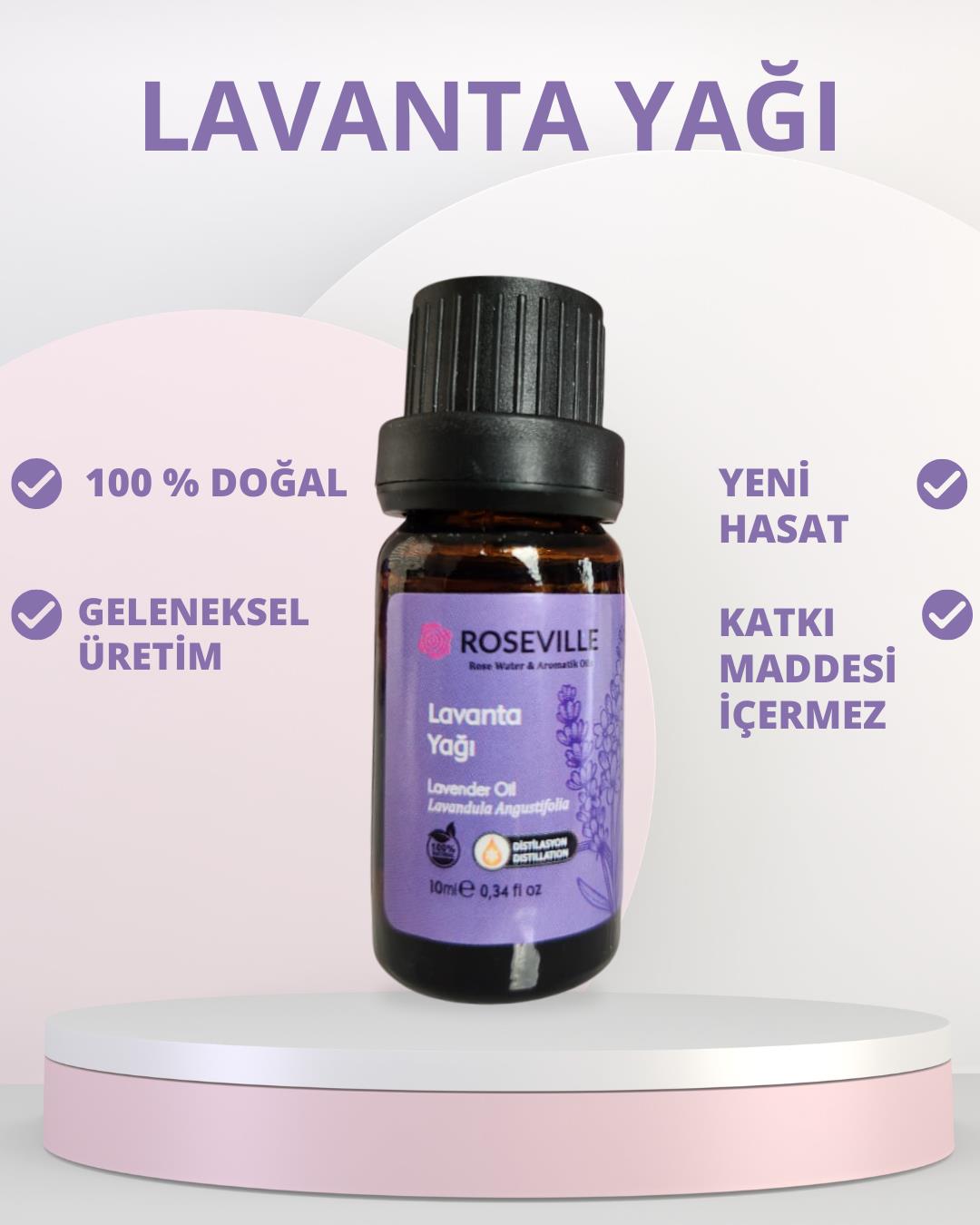 Roseville Tıbbi Lavanta Uçucu Yağı 10 ml %100 Saf ve Doğal Lavandula Angustifolia
