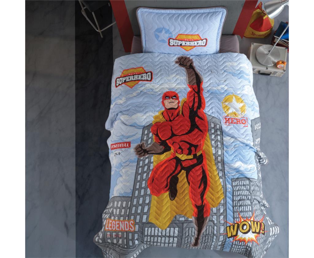 Clasy Tek Kişilik Yatak Örtüsü Superhero v1 Gri