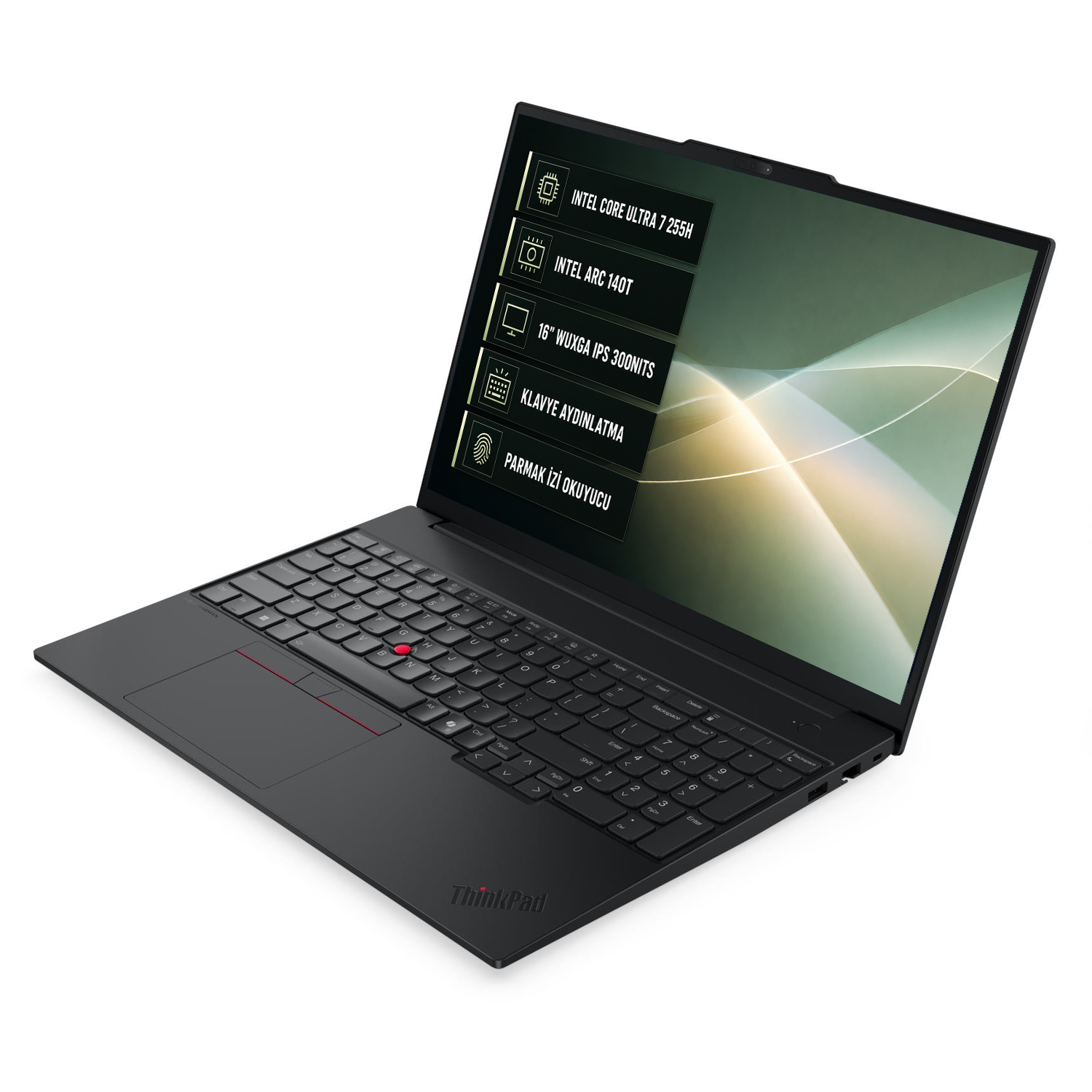 Lenovo ThinkPad E16 Gen 3 - Klavye ve Ekran Görünümü