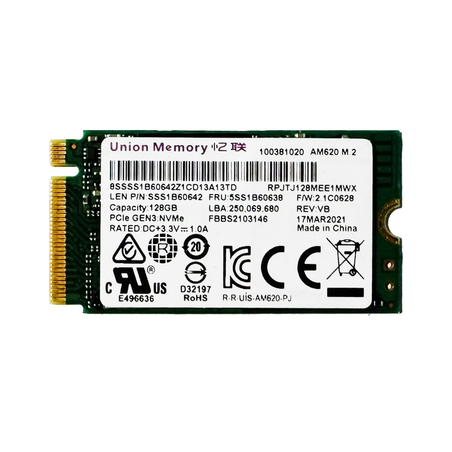 Ssstc RPJTJ128MEE1MWX 128 GB M.2 NVMe SSD Hero