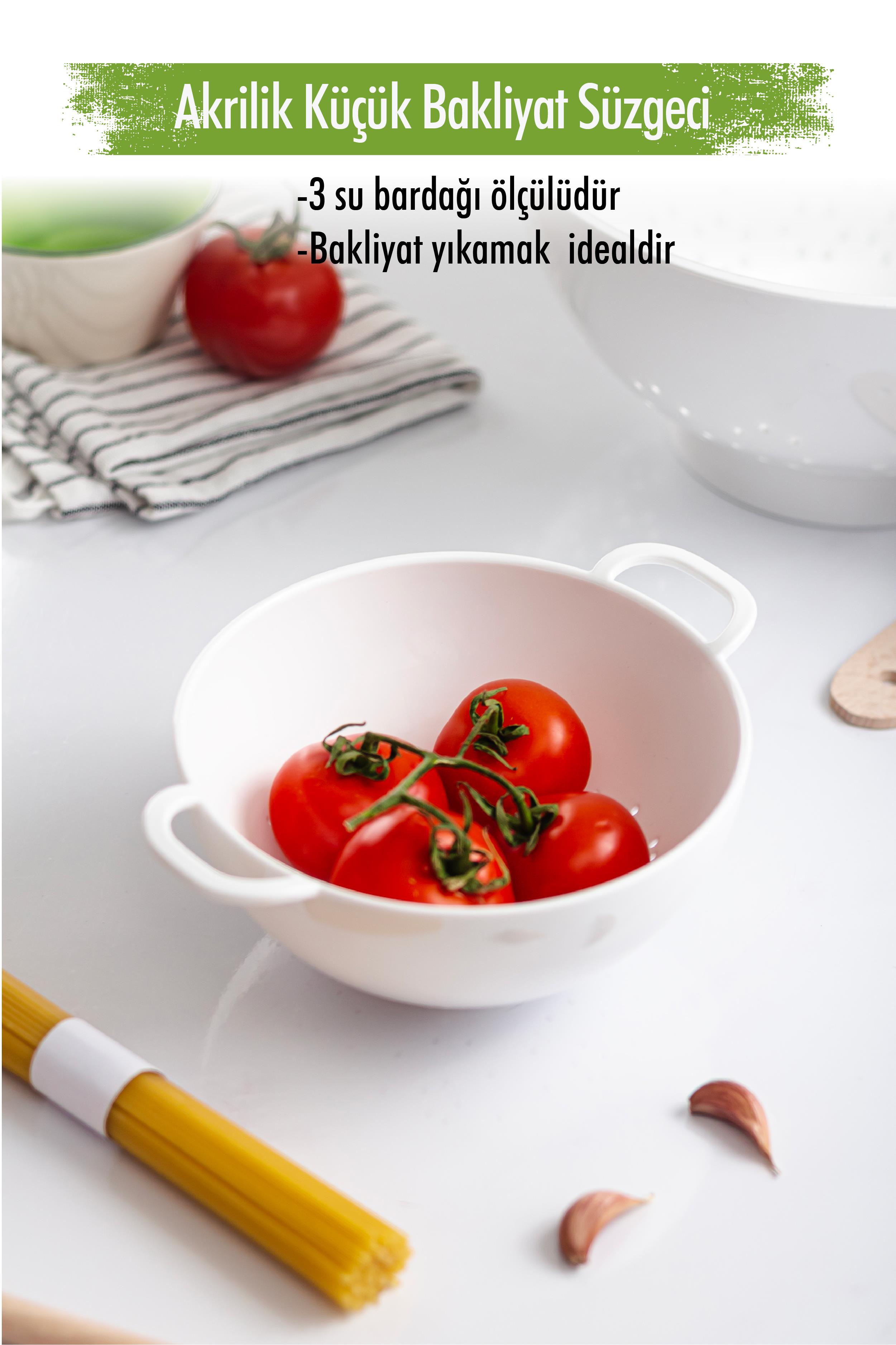 Acrylic White Mini Rice Strainer & Bakliyat Strainer (3 Water Cup Measured)