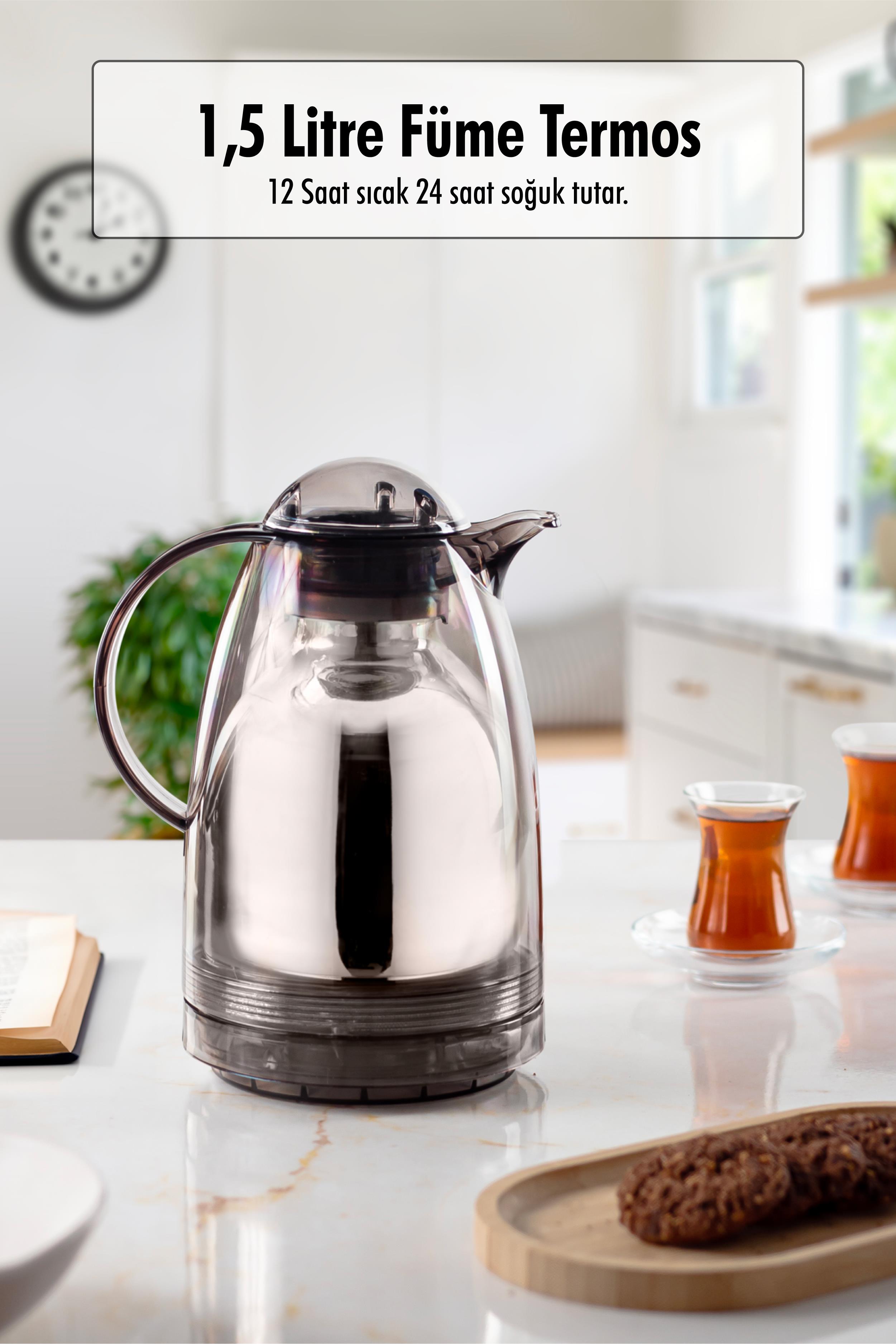 1.5 cm LT Heat-insulated Tea And Cold Water Termosu Füme (12 Hours Hot Price & In Glass)