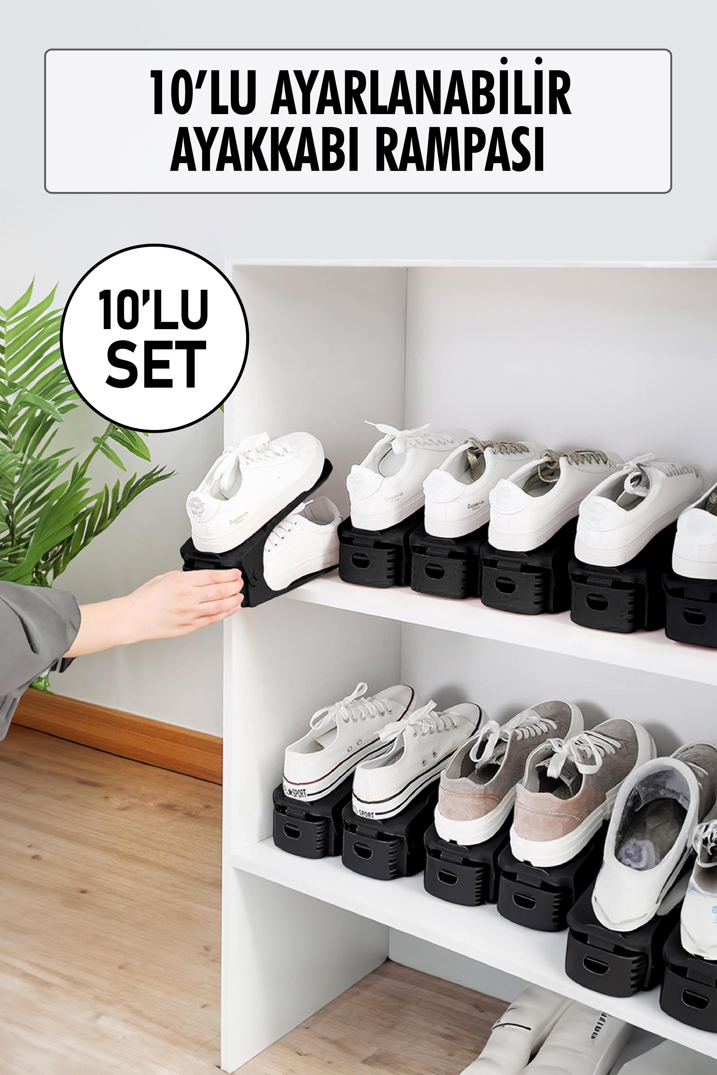10 Lu Set Adjustable Shoe Ramp & Shoe Regulator & Organizer