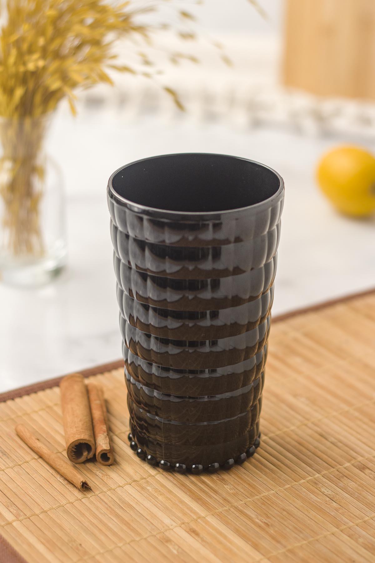 Allegra Black 6 Cup Set 750 ml Acrylic Material - Glass Not Fracture Resistant