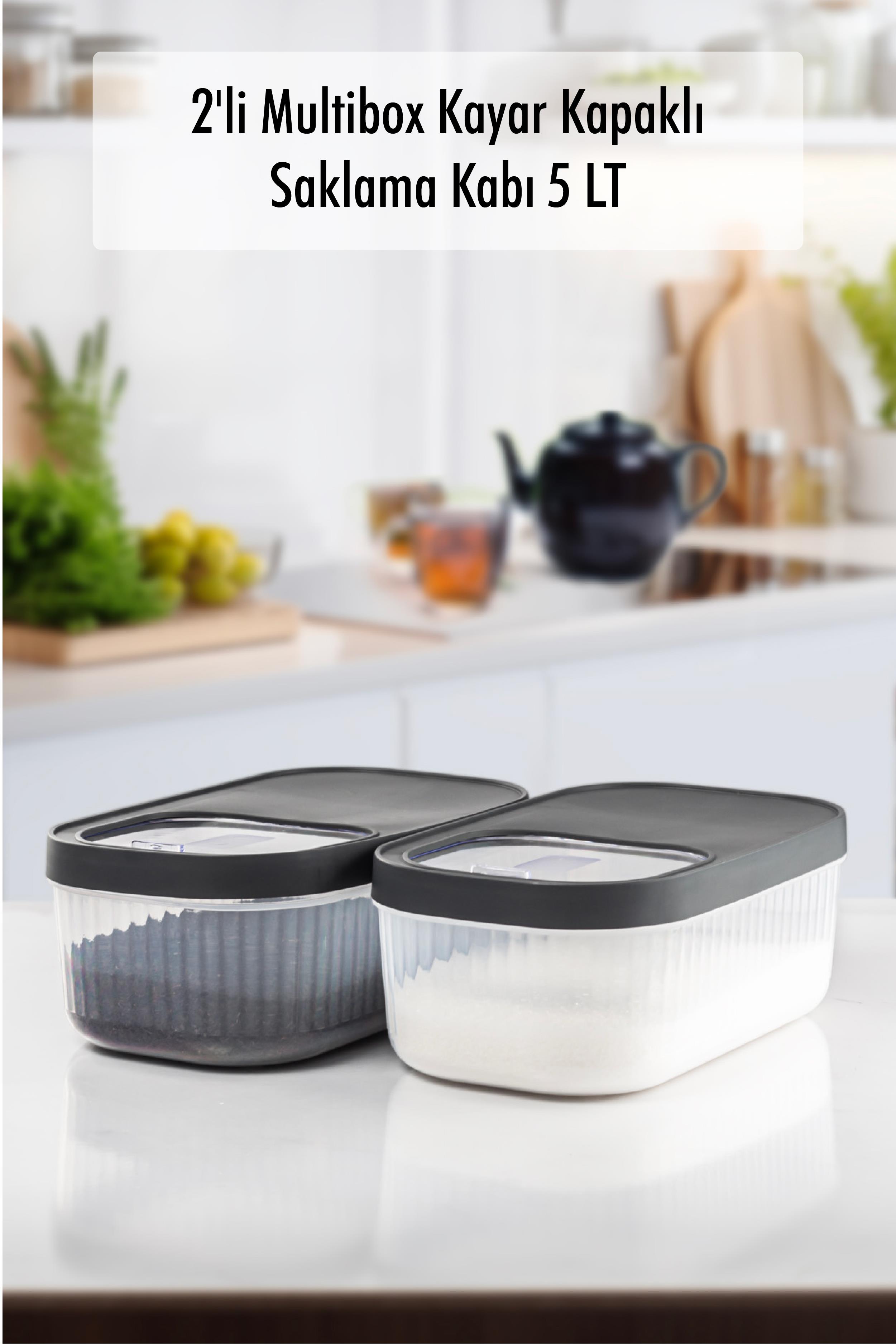2'Li 5 LT Multibox Rocky Cover Storage Container & Erzak Container & Powder And Tablet Detergent Box