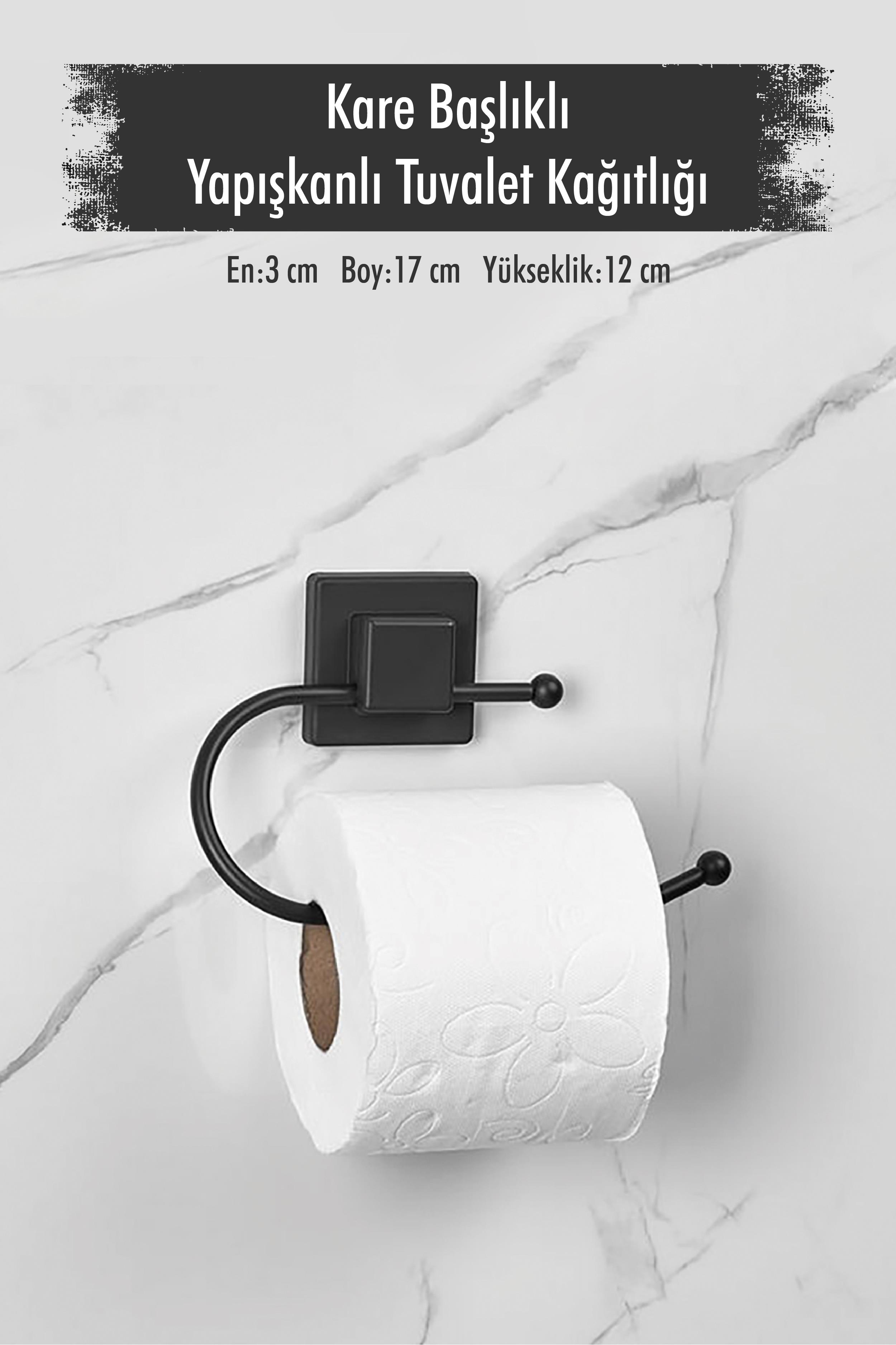 Adhesive Square Header Black Toilet Paper