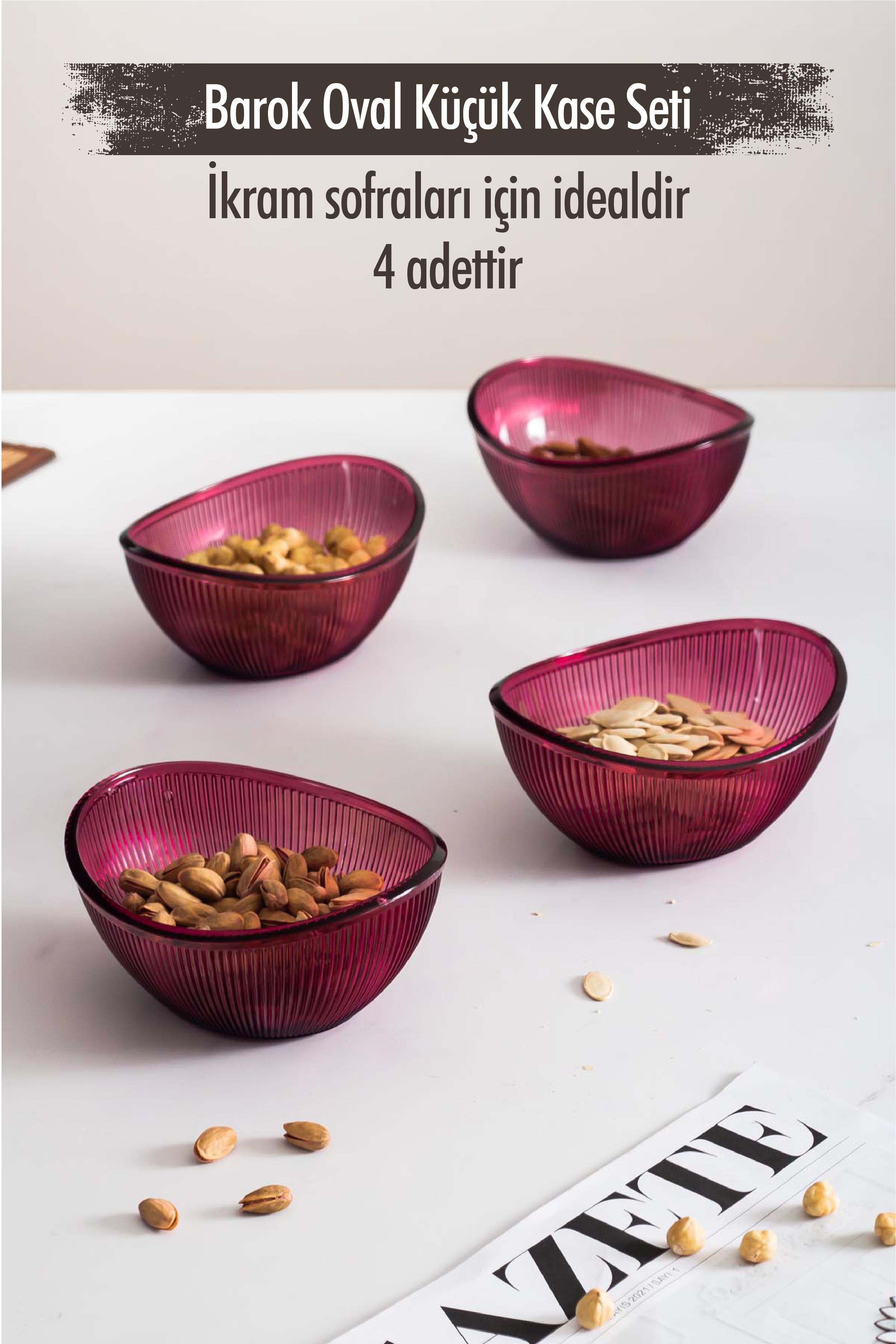 Acrylic Barok Alumina Oval 4 Small Bowl Set & Cookie & Presentation & Catering(not Glass)