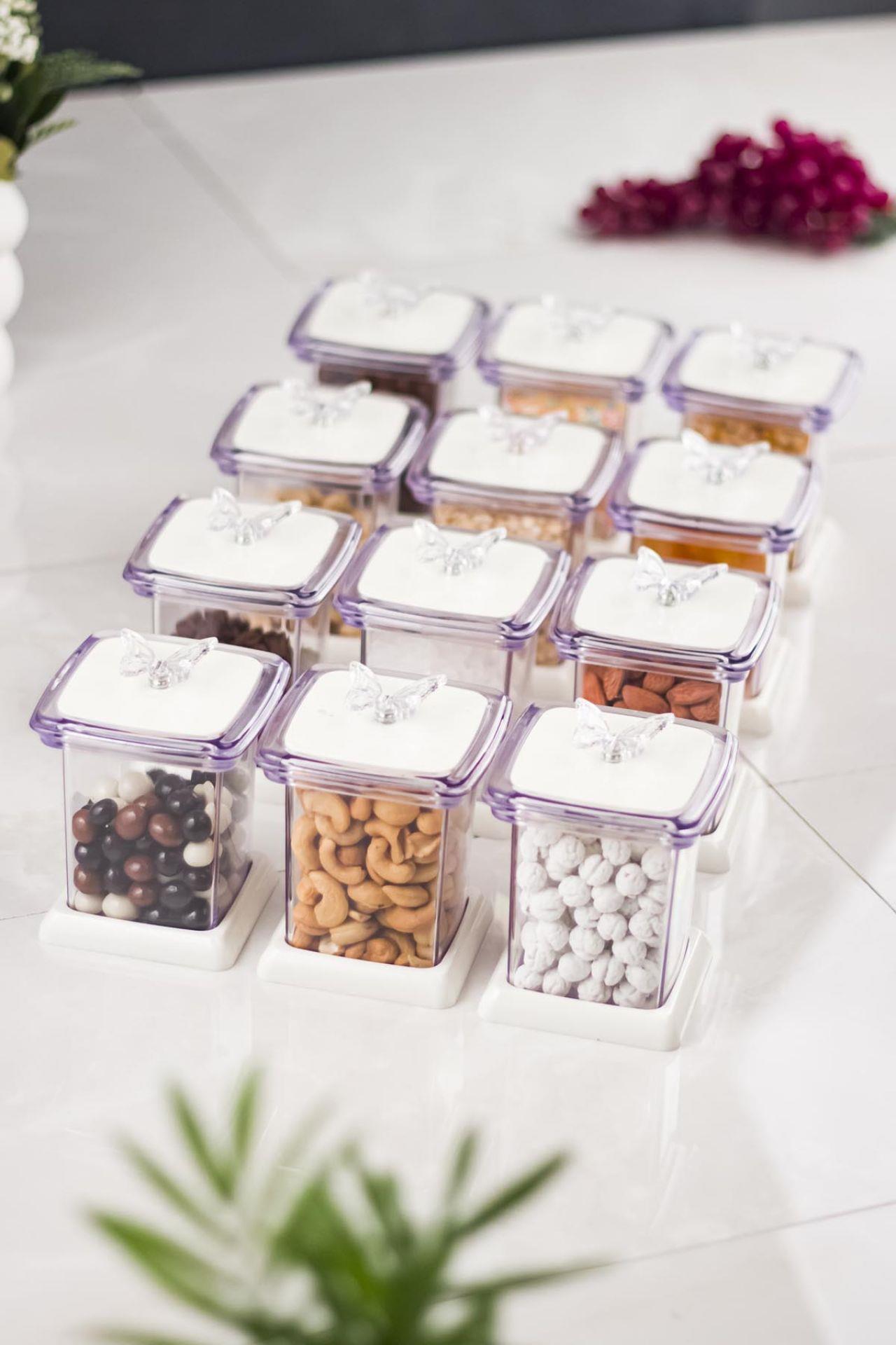 Acrylic White 12 Li Spice Jar & Spicy & Spicyk Set 200 ML ( NOT CAM)