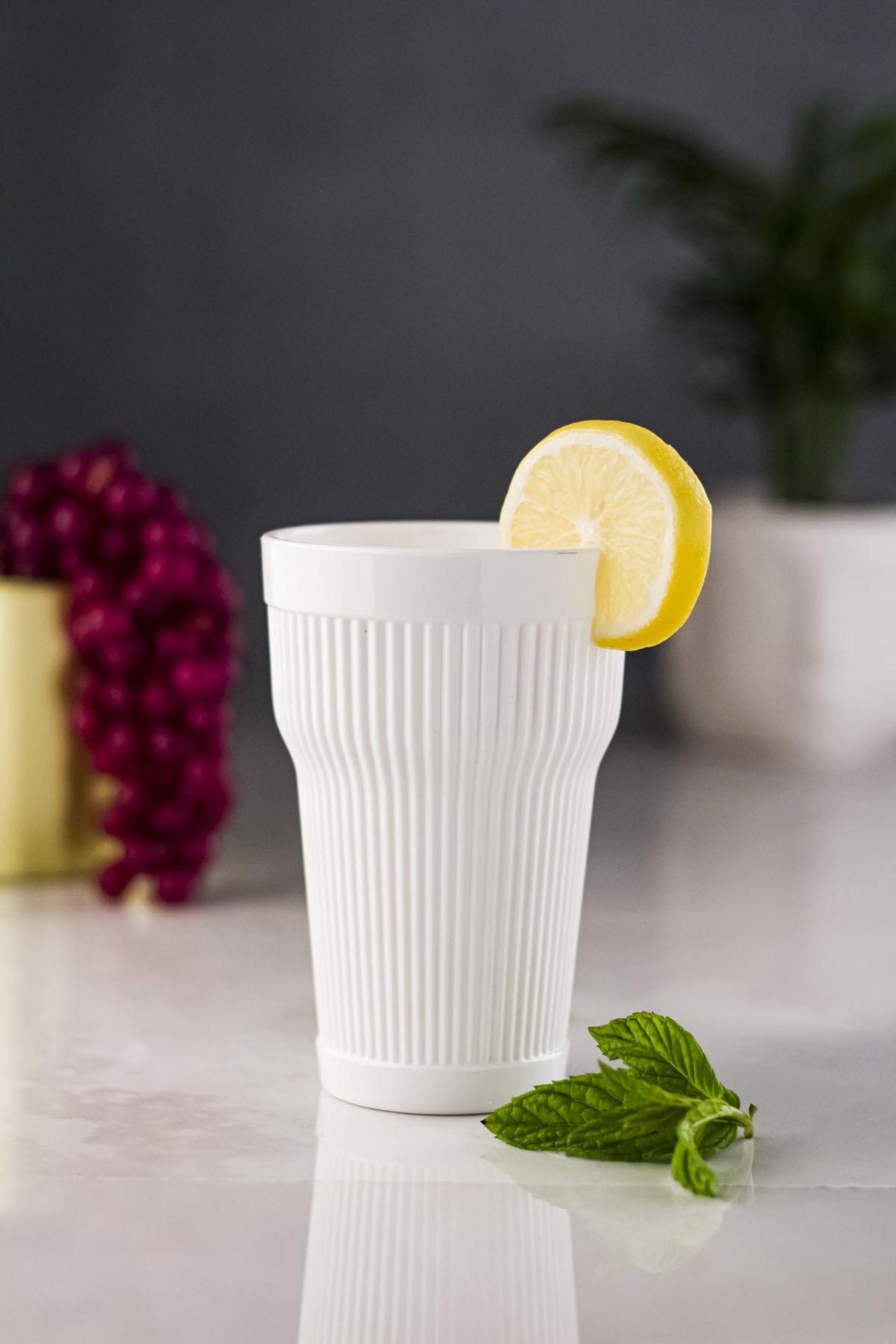 Acrylic White Single Long Cup & Water Nozzle Cup 400 ml (not Glass )
