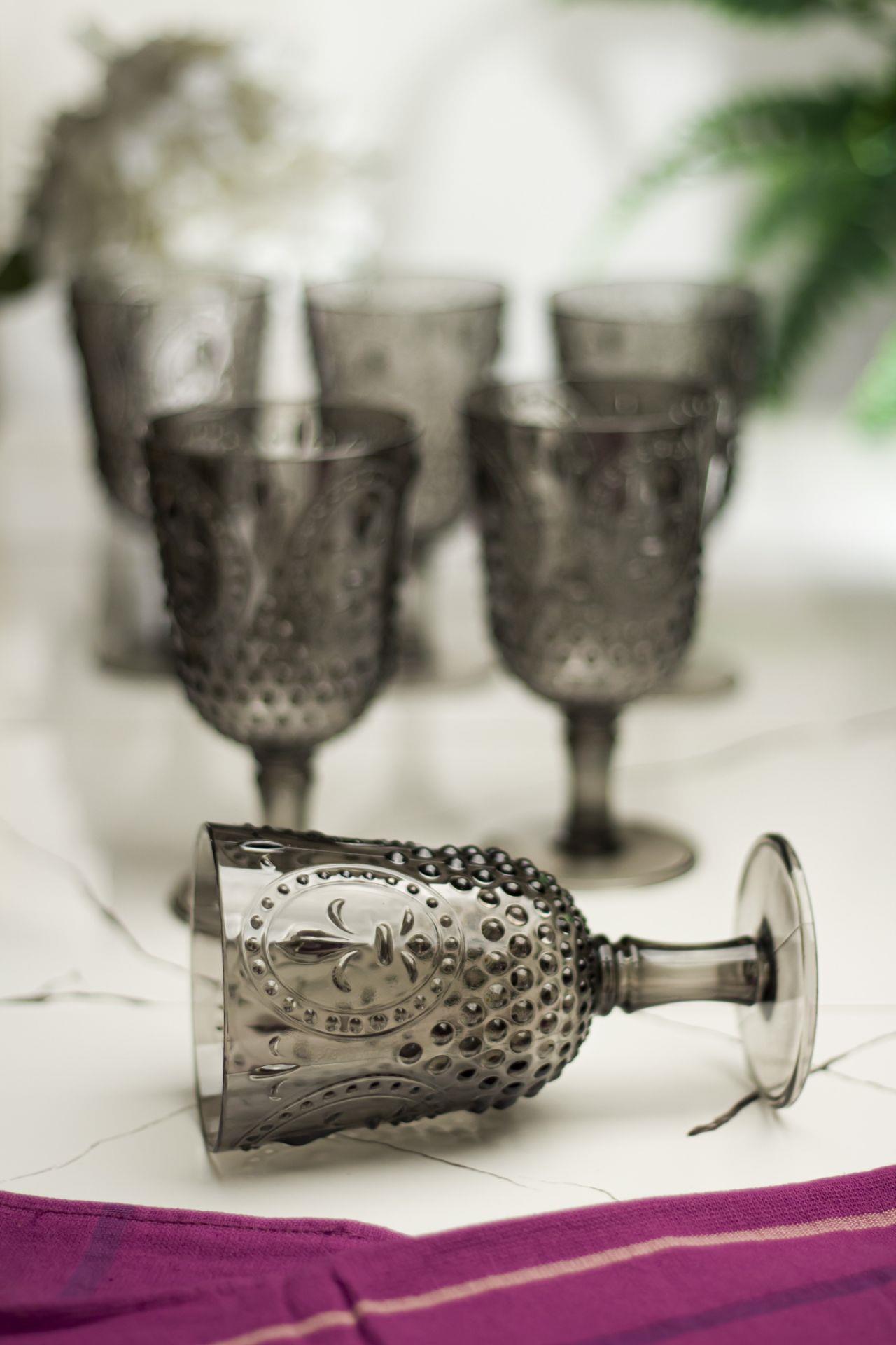 Acrylic Füme 6's Kadeh & Su Meşrubat Coffee Side Cup 450 ml (not Glass )