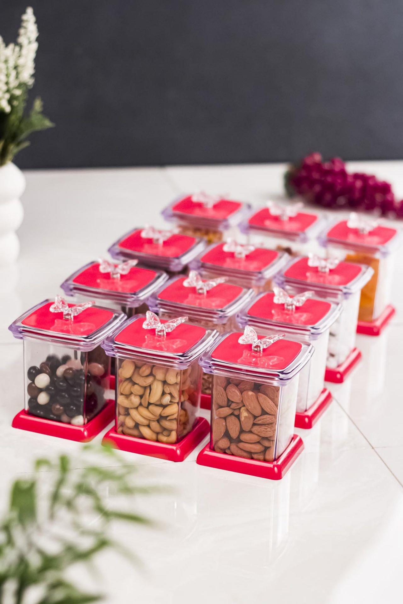 Acrylic Fuşya 12 Li Spice Jar & Spicyk Set 200 ML ( NOT CAM)