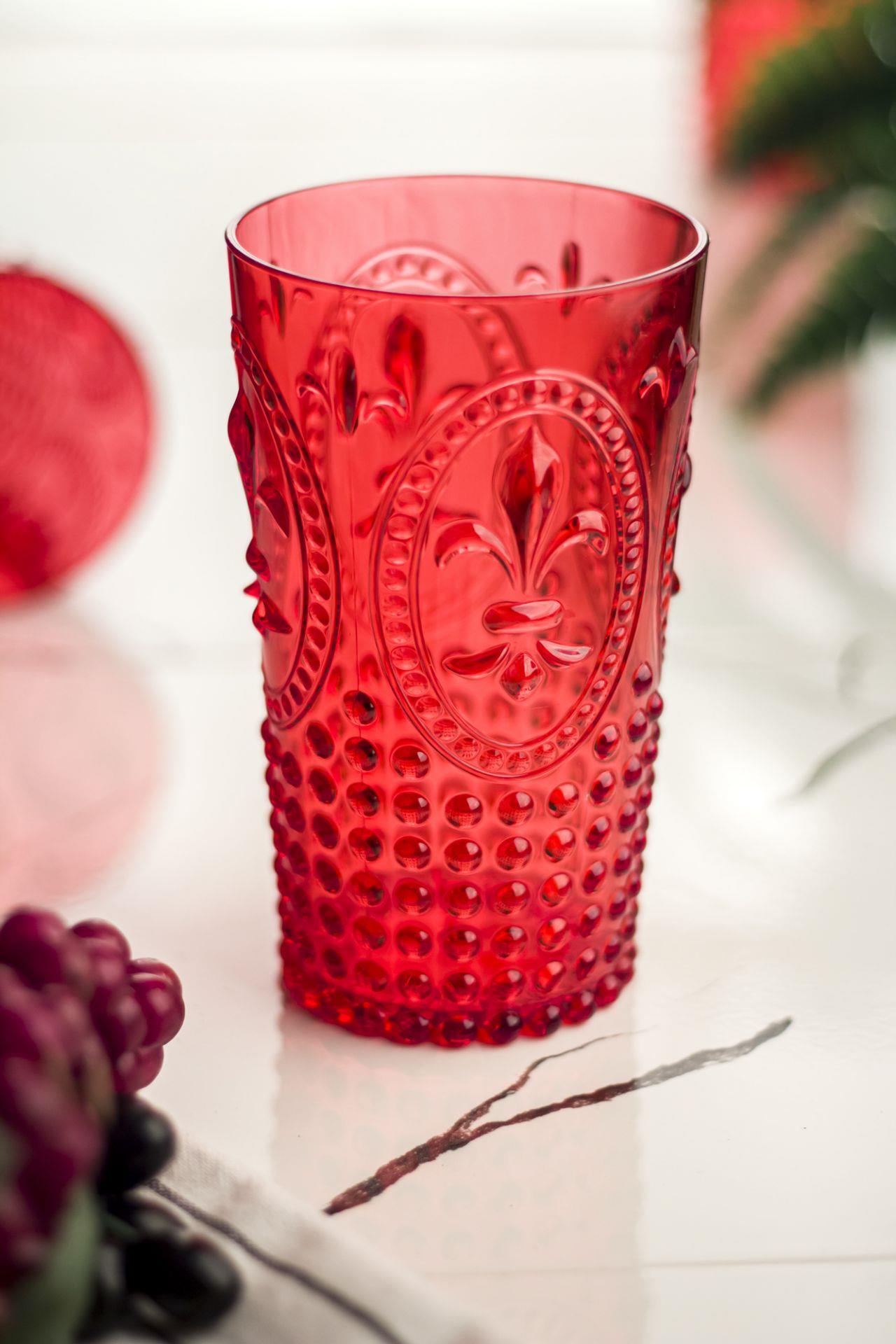 Acrylic Red Single Long Cup & Water Nozzle Cup 750 ml (not Large Size & Glass )