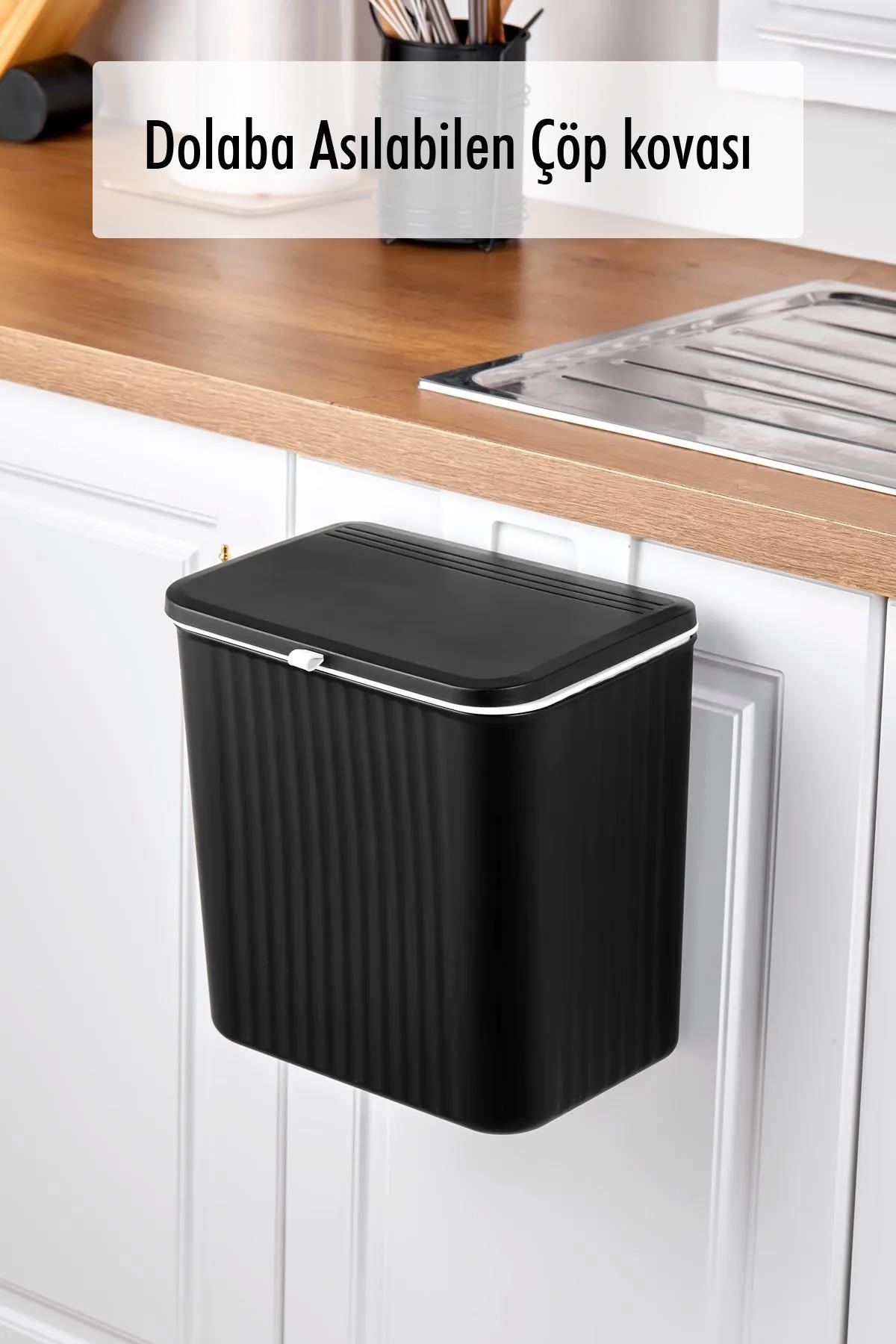 15 Lt Cabinet Coverable Garbage Bucket (Black)