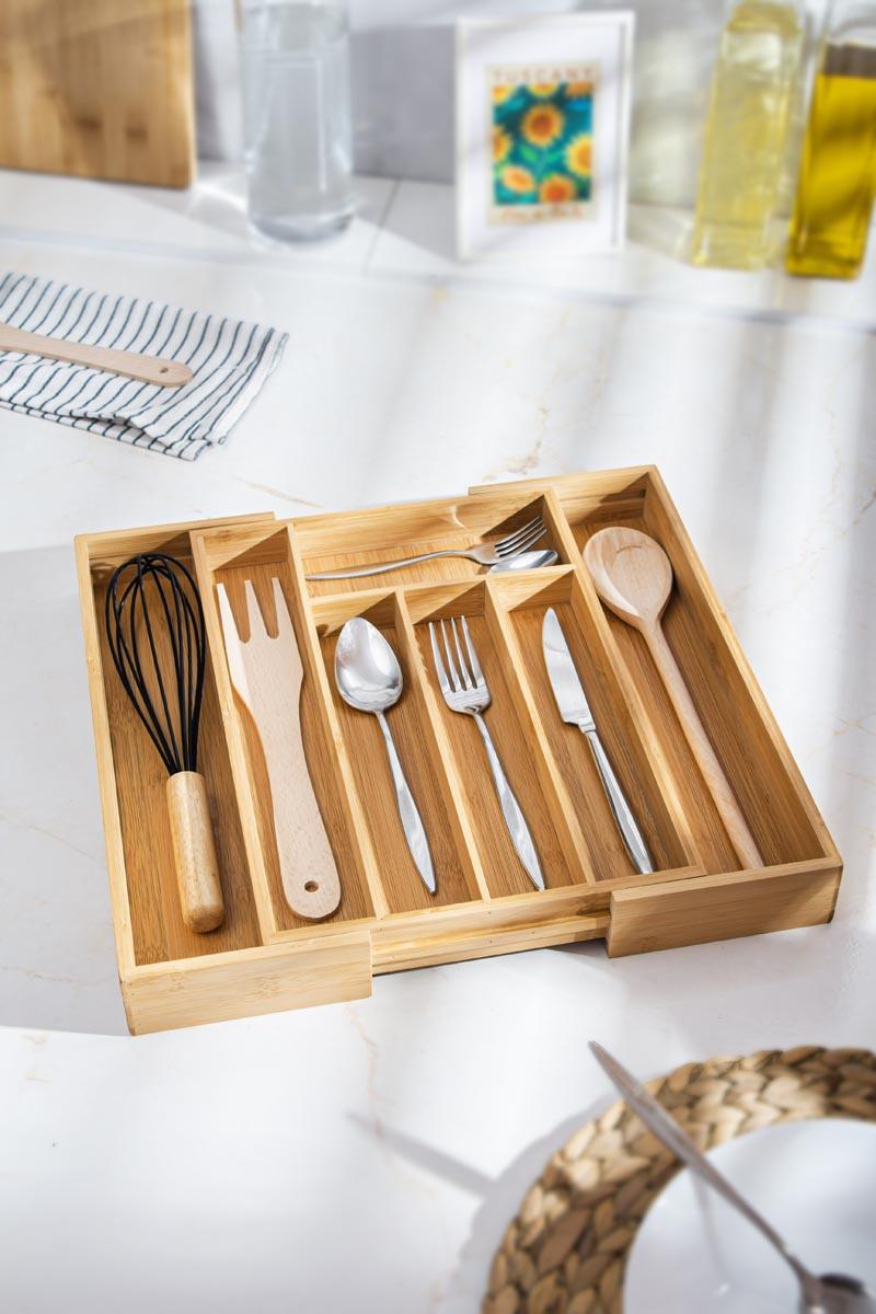 Bamboo Adjustable Drawer Spoon & Drawer Organizer (25*35*5 / 39*35*5)