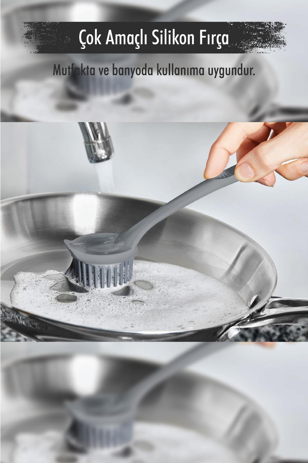 Multi Purpose Silicone Dish Washer & Sink Cleaning & Kitchen Countertops Cleaning Brush