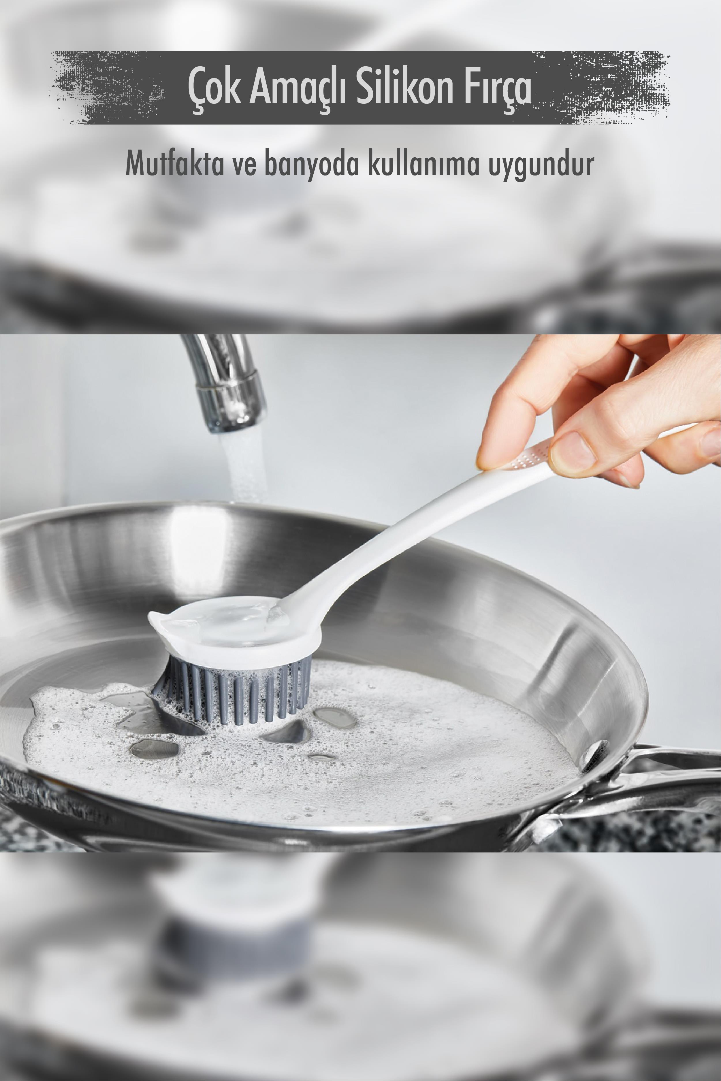 Multi Purpose Silicone Dish Washer & Sink Cleaning & Kitchen Countertops Cleaning Brush