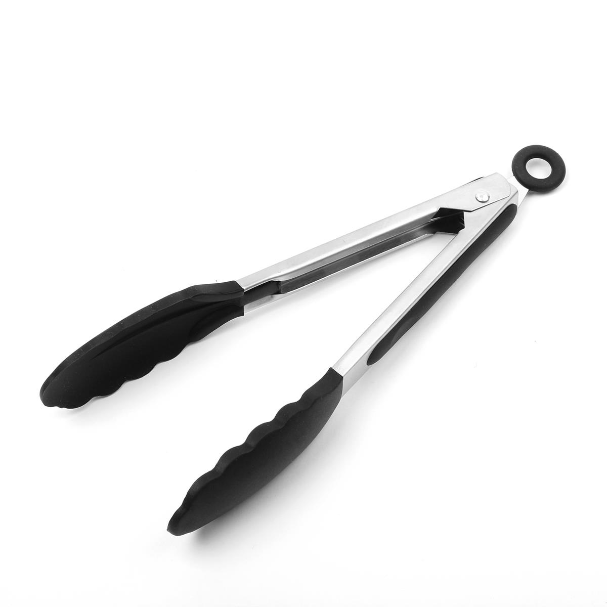 Lockable Metal Handle Silicone Tong