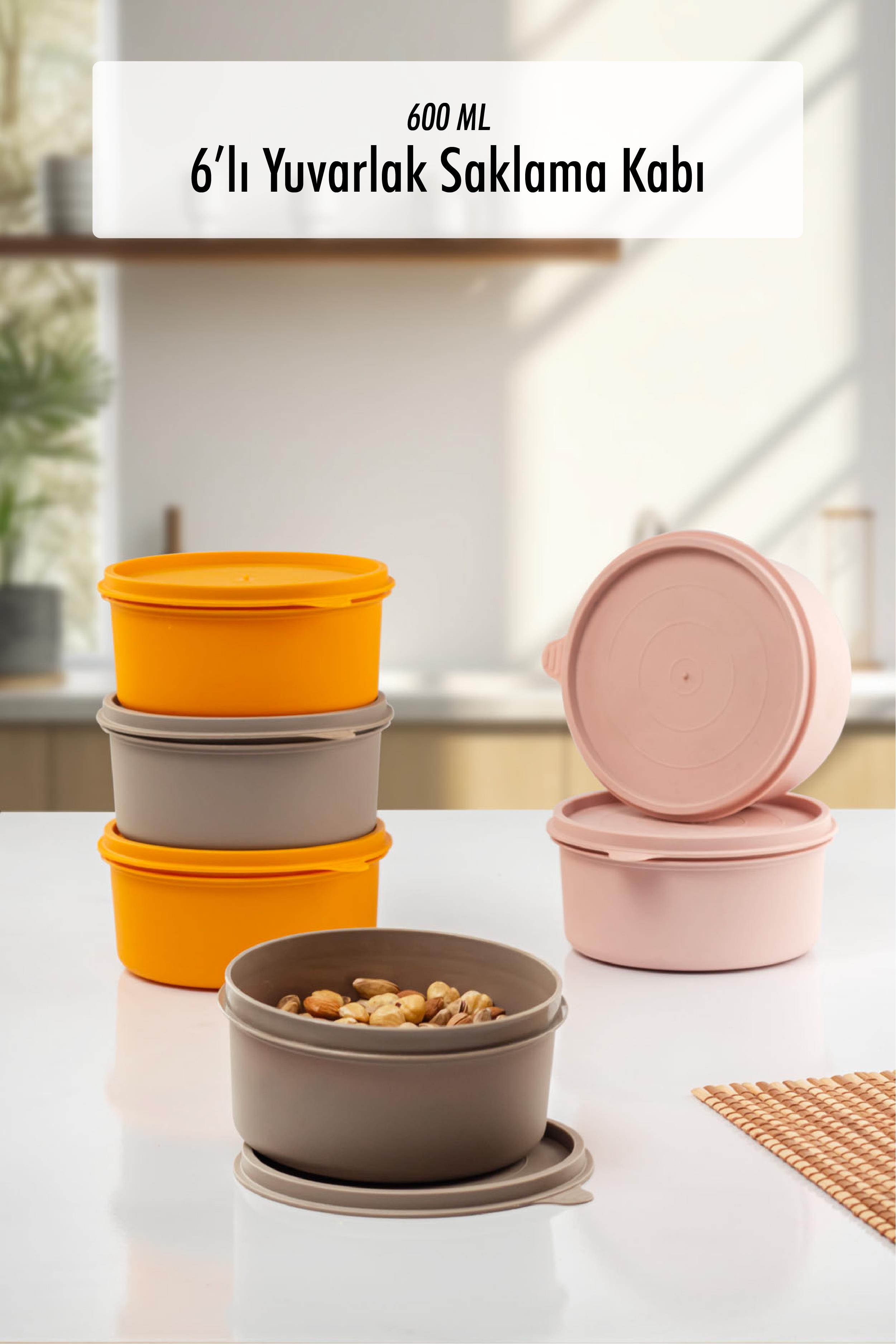 6 Round Storage Container & Breakfast (600 ML)
