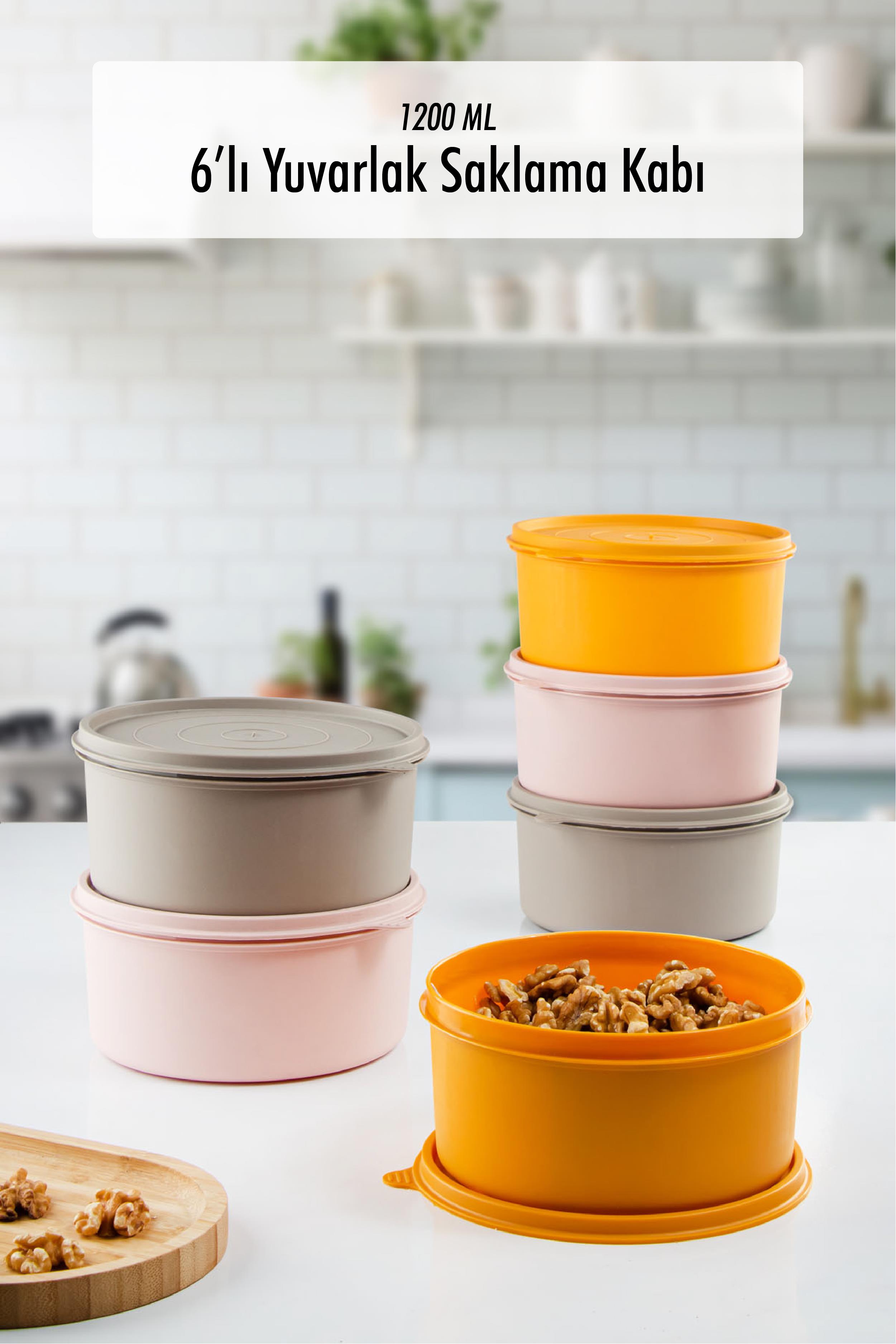 6 Round Storage Container & Breakfast (1200 ML)