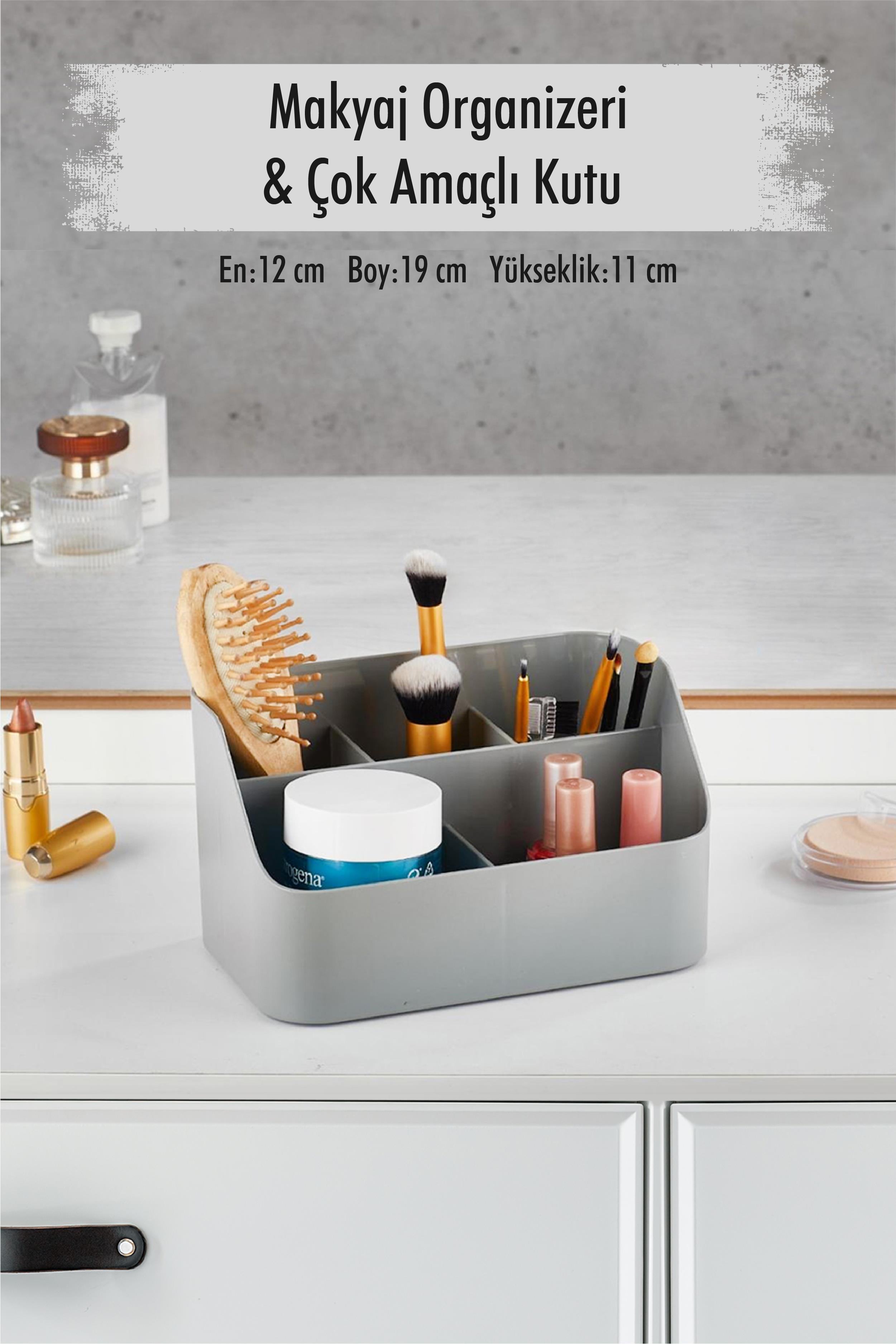 Grey Makeup Box & Cosmetic Organizer & Multi Purpose Box