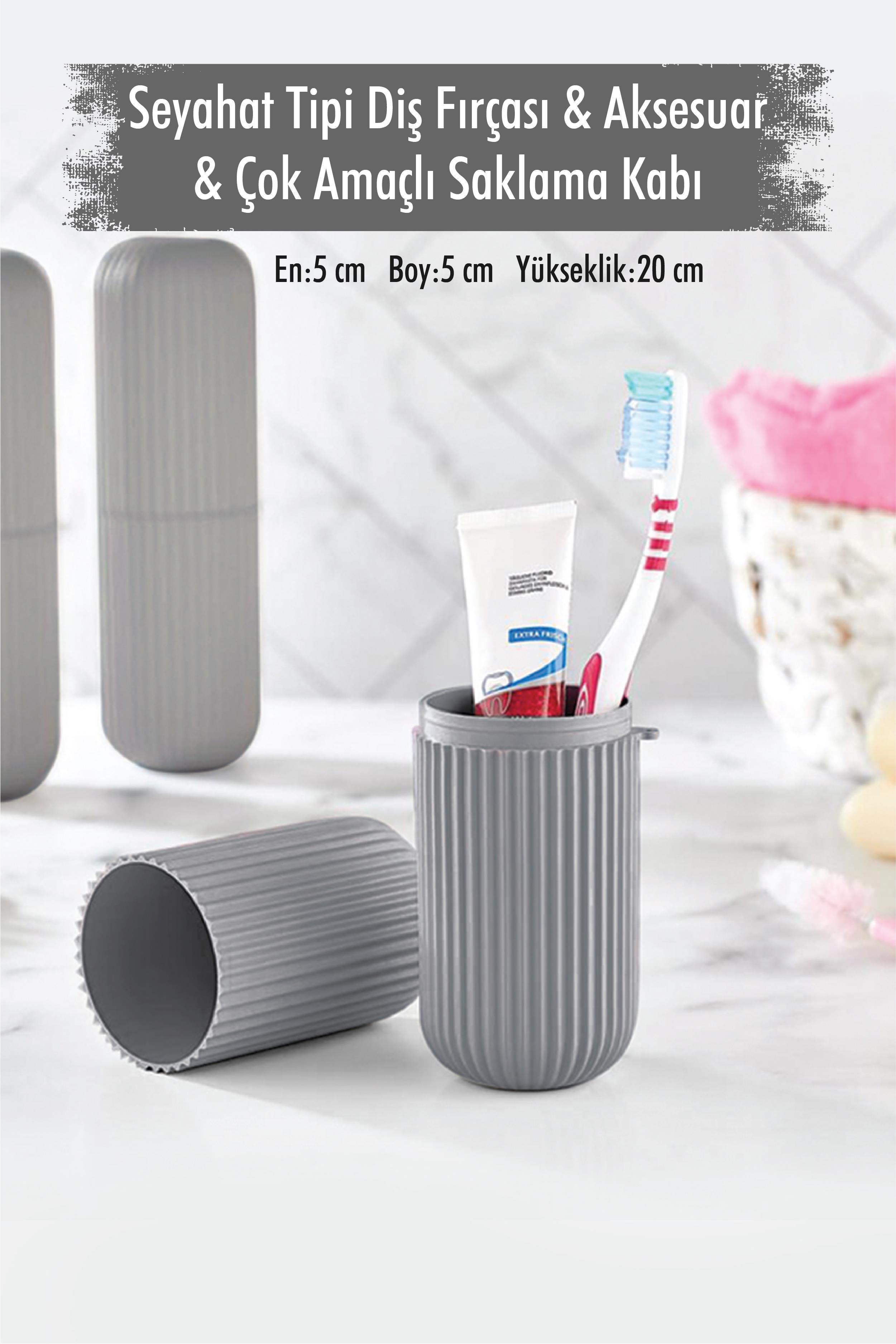 Grey Travel Type Dental Brush & Accessories Box & Multi Purpose Storage Container