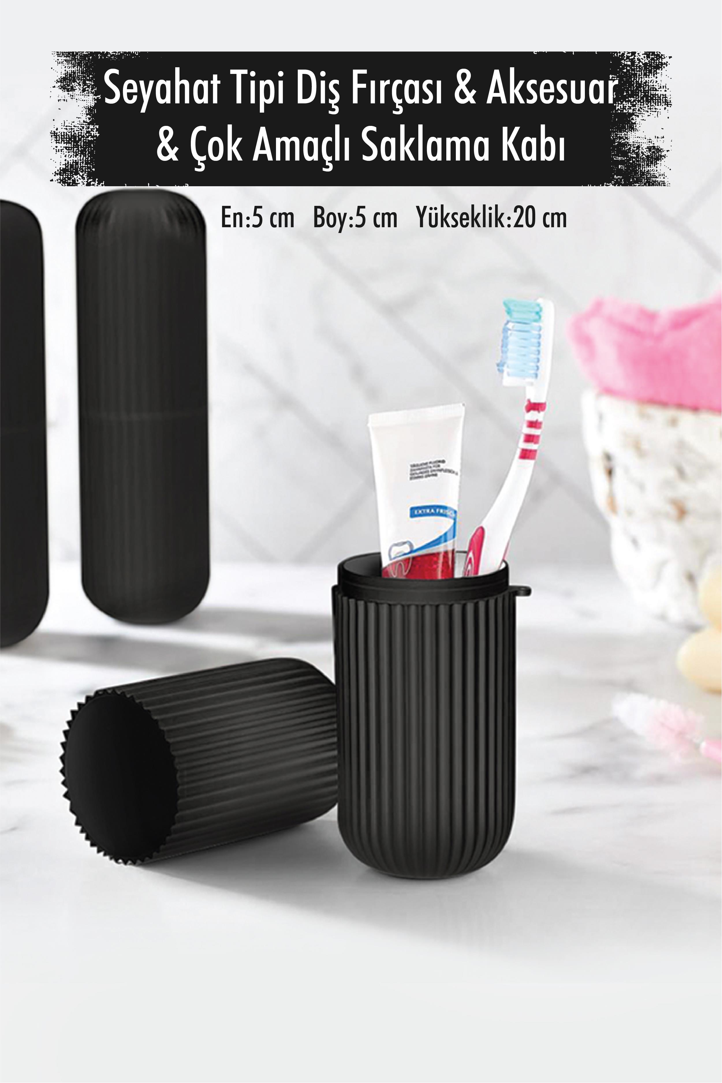 Black Travel Type Dental Brush & Accessories Box & Multi Purpose Storage Container