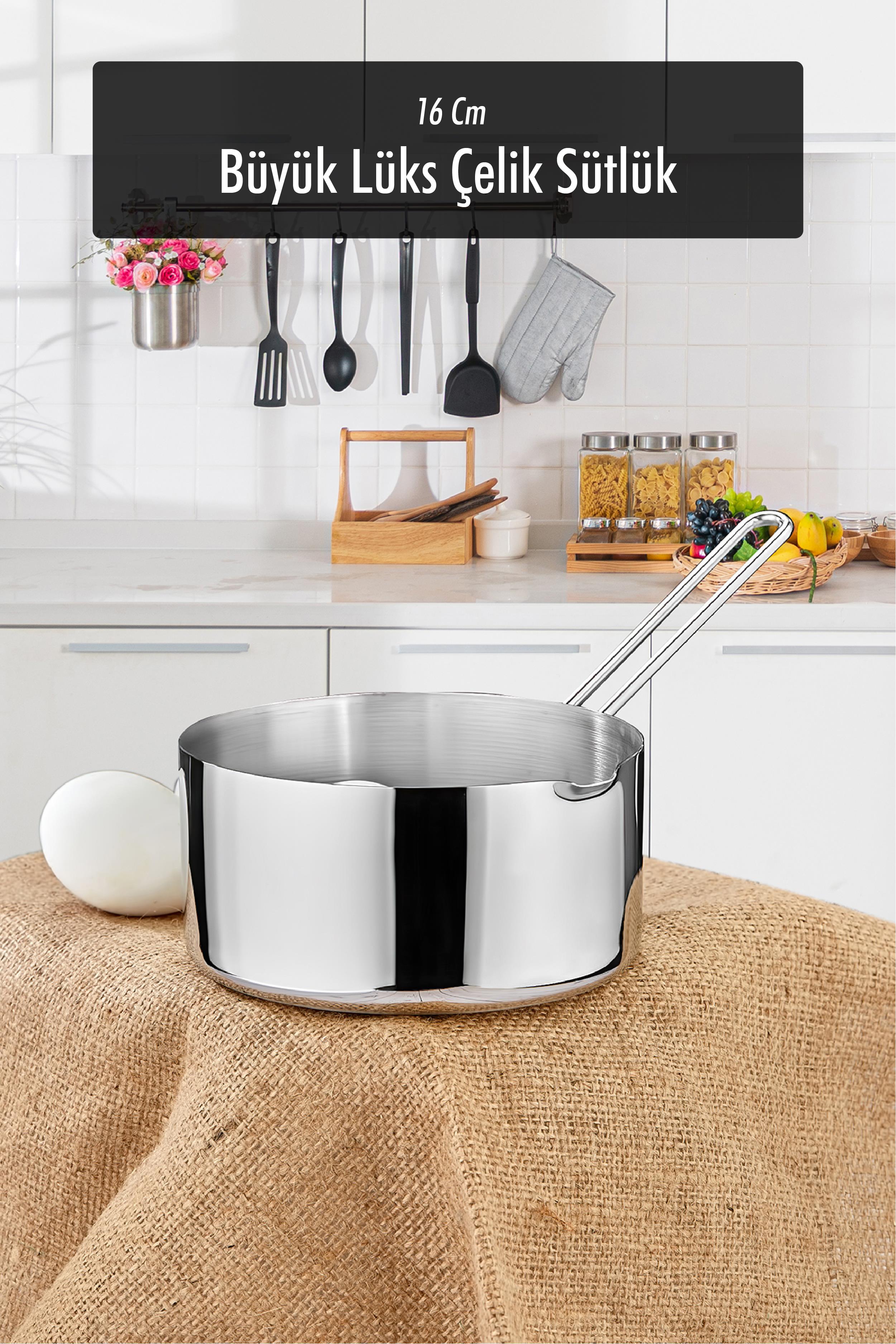 16 Cm Big Size Lüx Stainless Steel Milking & Sauce & Fusing
