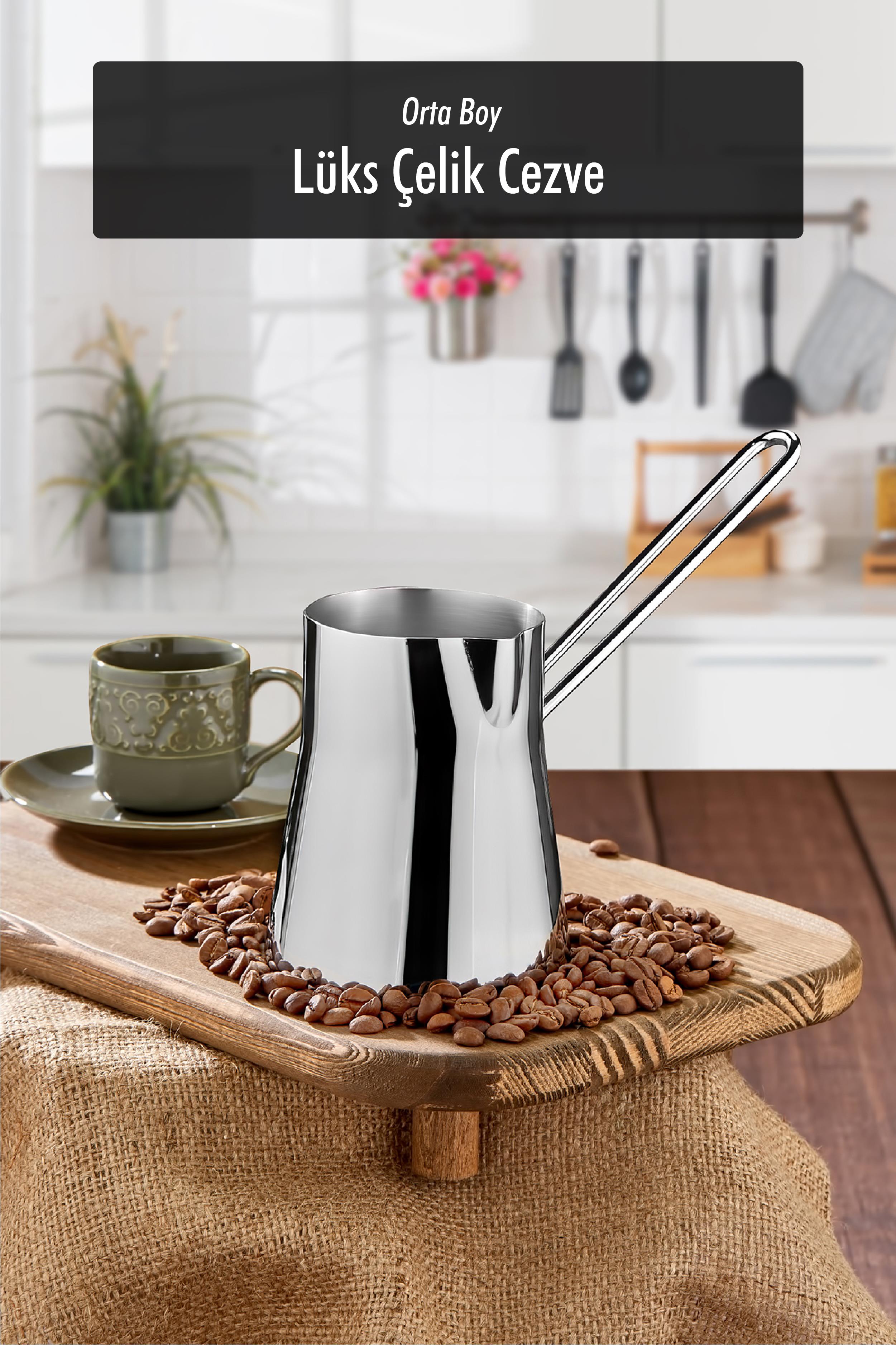 Stainless Steel 500 ml Medium Size Cezve ( 6 Cups Size )