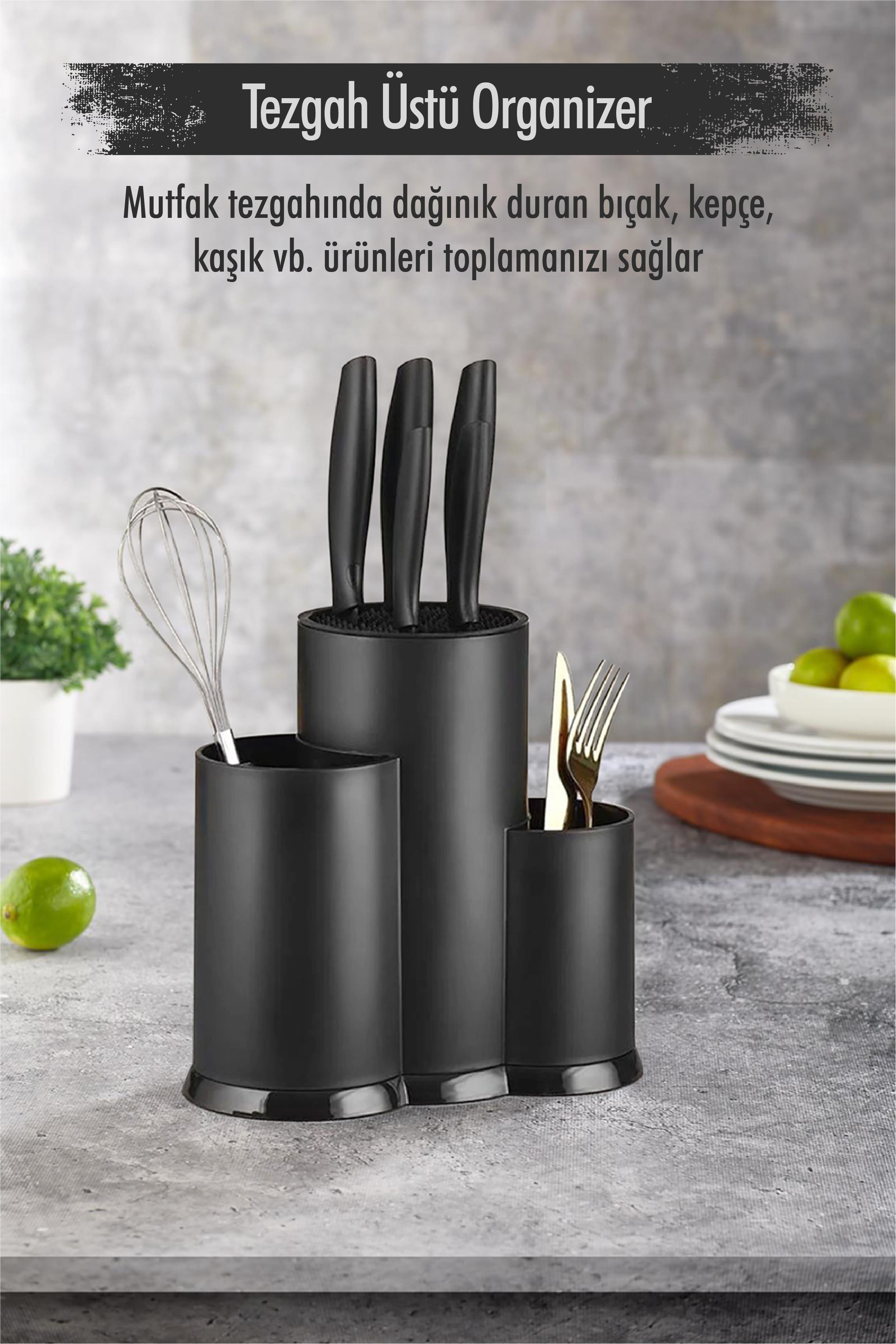 Countertop Black Spoon & Knife & Scoop & Organizer