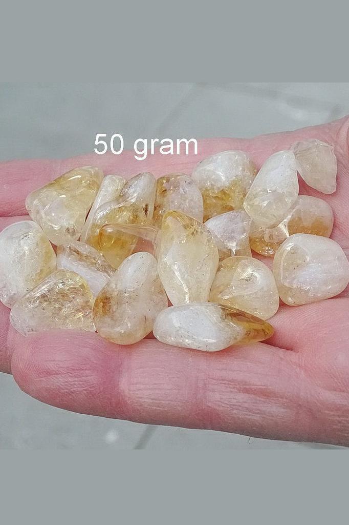 Doğal Sitrin Tamburlu Küçük Parçalar - 50 Gram