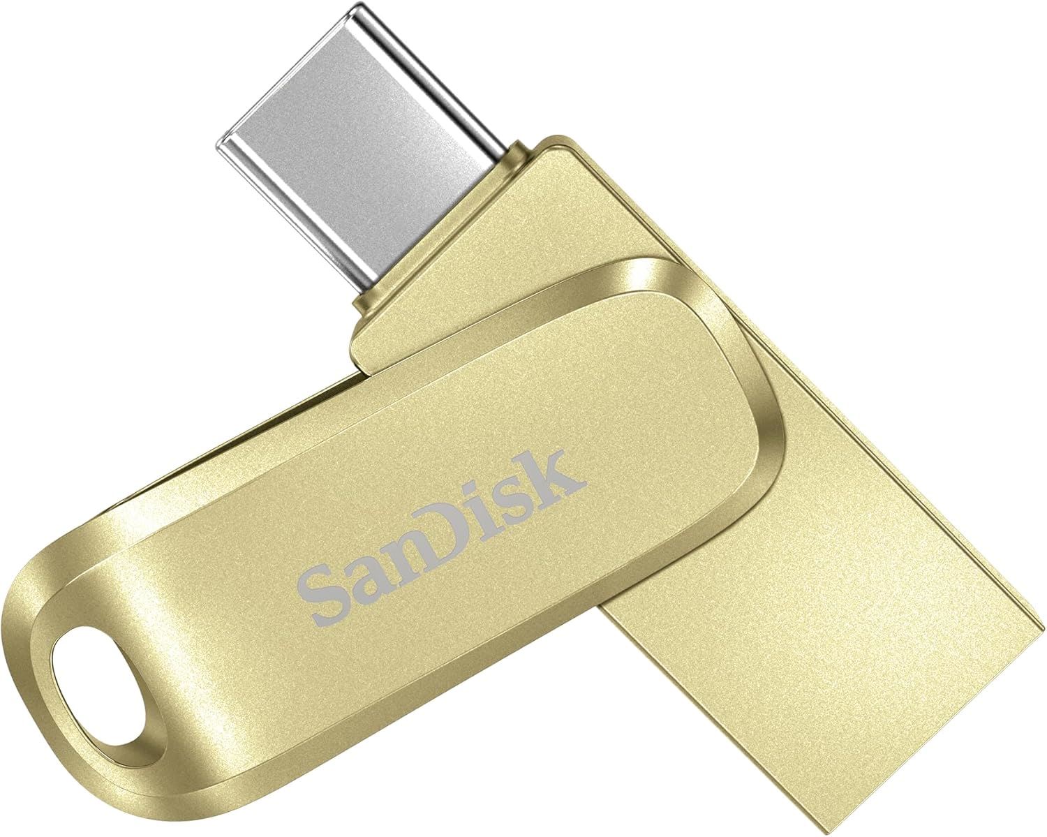 SANDISK 128GB Ultra Dual Drive Luxe USB3.2 Gen1 Type-C Flash Bellek Gold