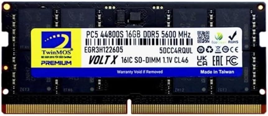 TWINMOS 16GB DDR5 5600MHZ CL46 1.1V Notebook RAM