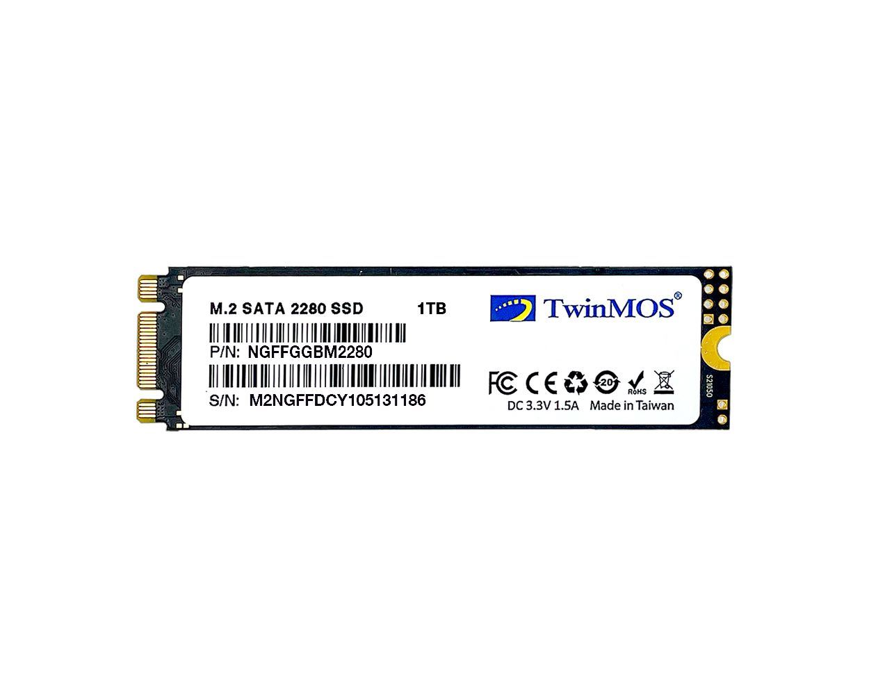 TWINMOS 1TB M.2 2280 SATA3 SSD 580Mb-550Mbs 3DNAND