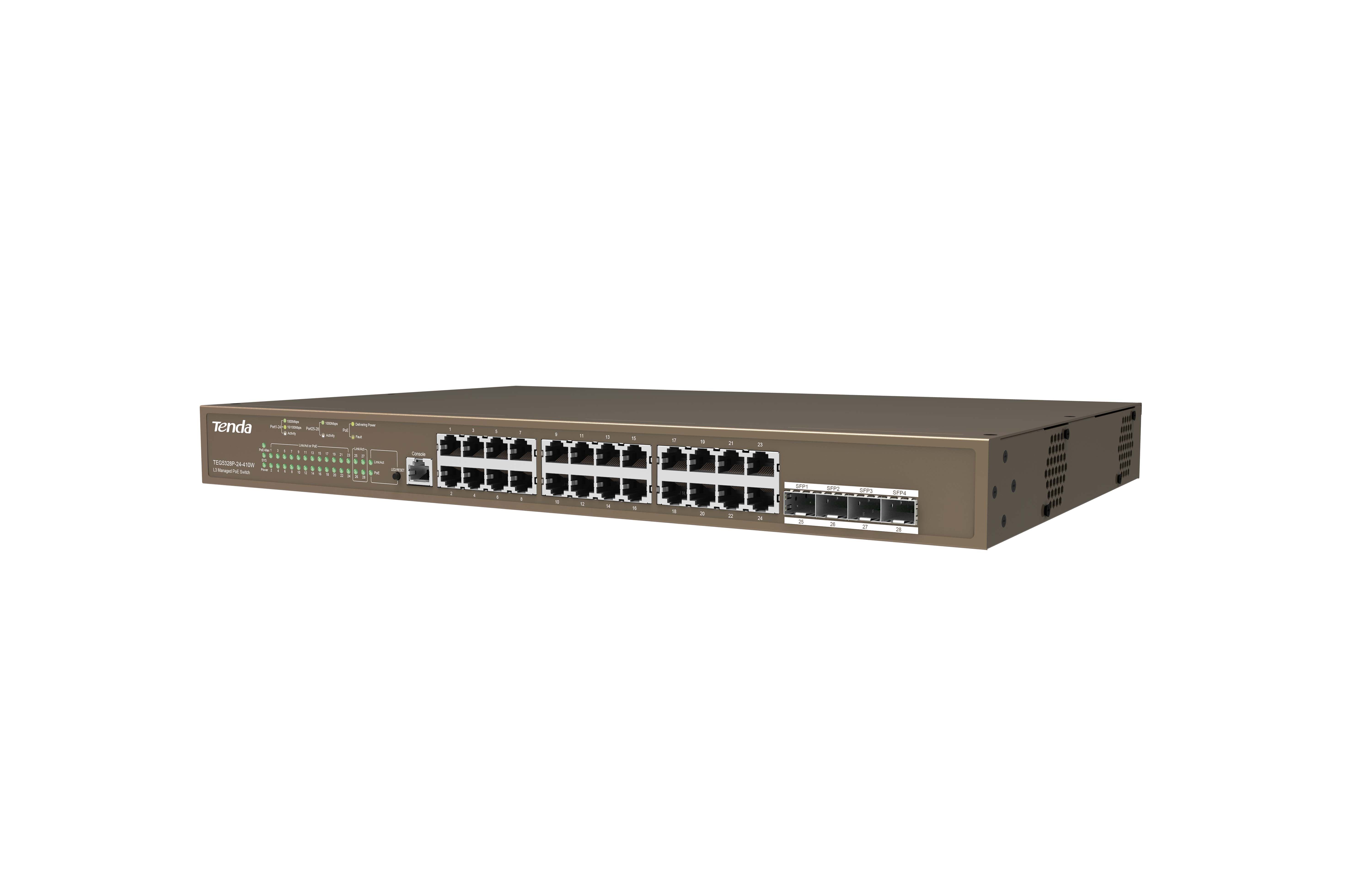 TENDA 24 Port Gigabit Yönetilebilir PoE Switch