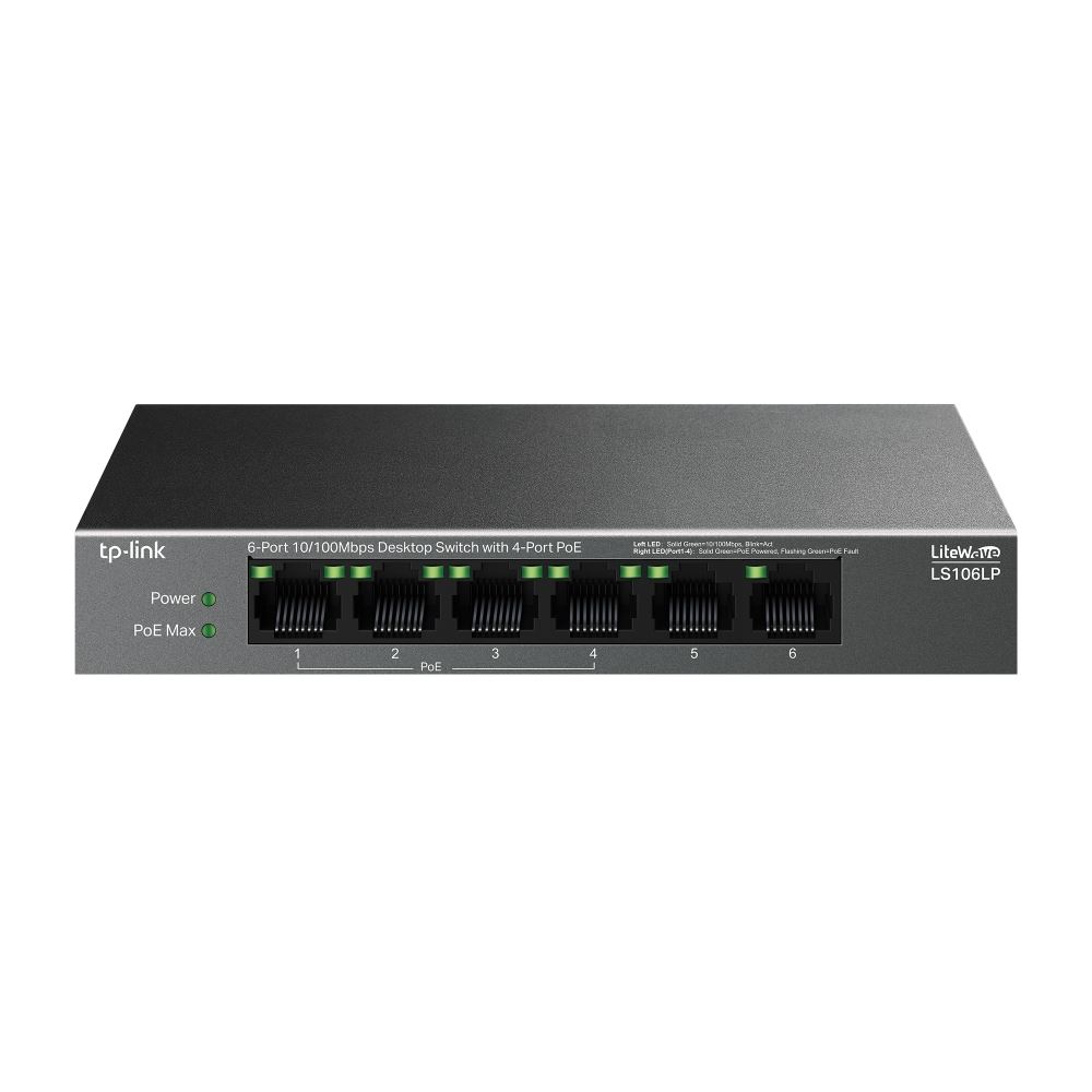 TP-LINK 6-Port 10/100Mbps Desktop Switch with 4-Port PoE