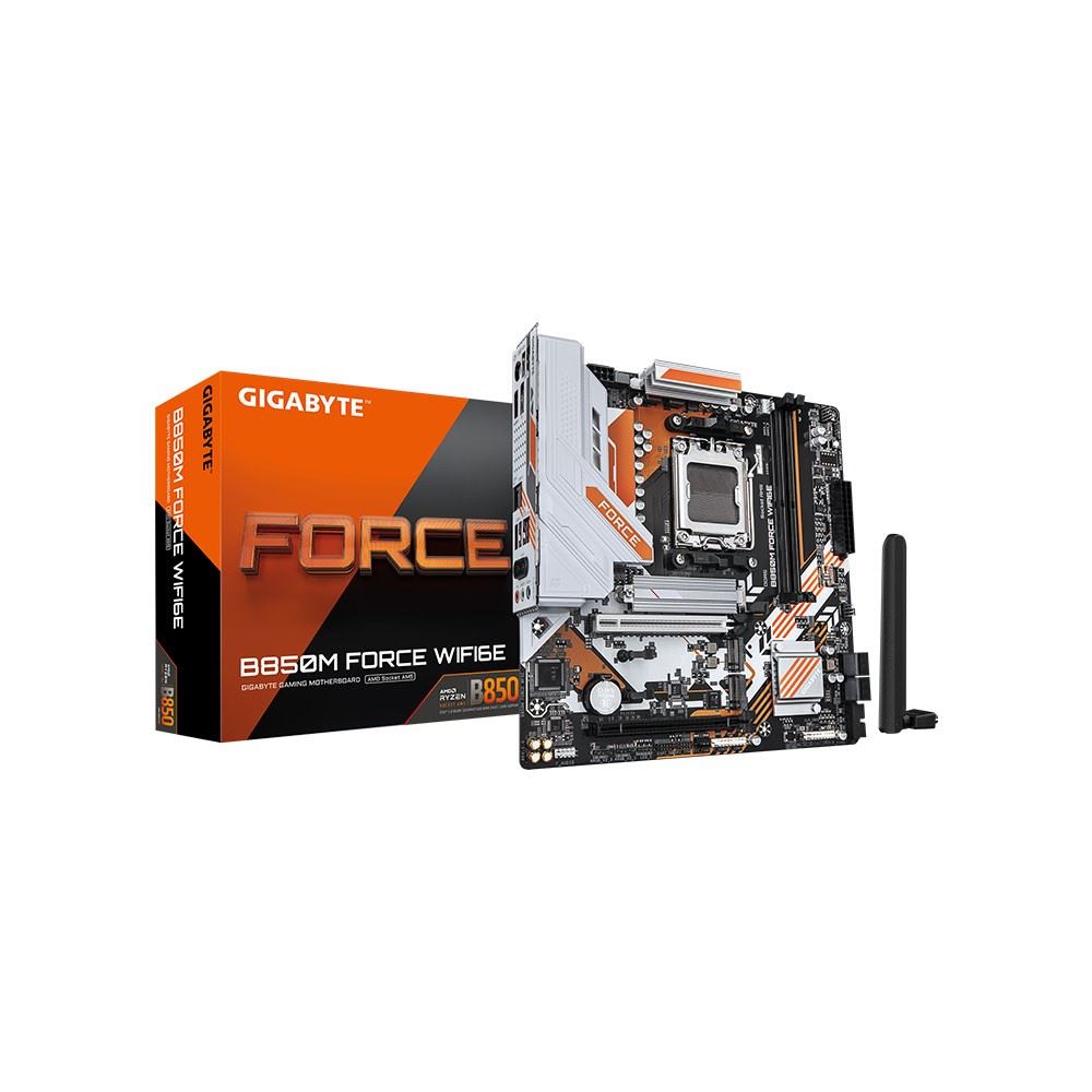 GIGABYTE B850M-FORCE-WF6E 9600MHz OC DDR5 AM5 M.2 HDMI DP Micro-ATX Anakart